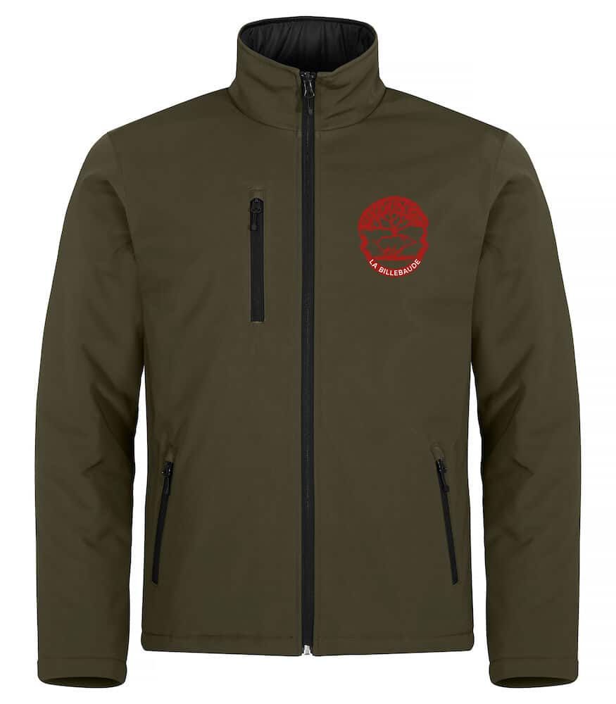 Softshell sans capuche "PADDED" (homme) - Vautrait de la Billebaude - Vert Foncé - 020954