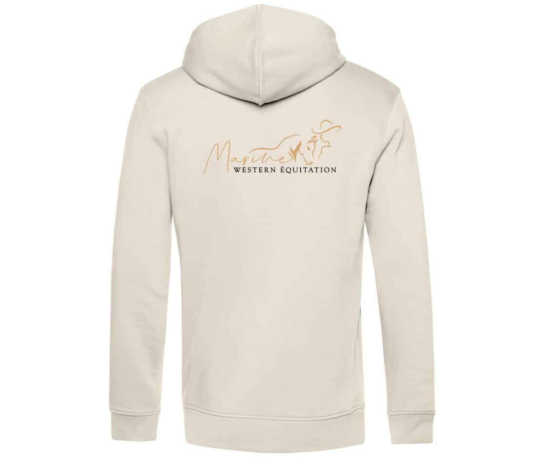 SWEAT A CAPUCHE (homme) - Marine Western Équitation - Beige - BCU33B – Image 3
