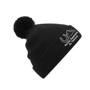 BONNET AVEC POMPOM - Les Fermes Equestres du Vercors - Noir - BF426