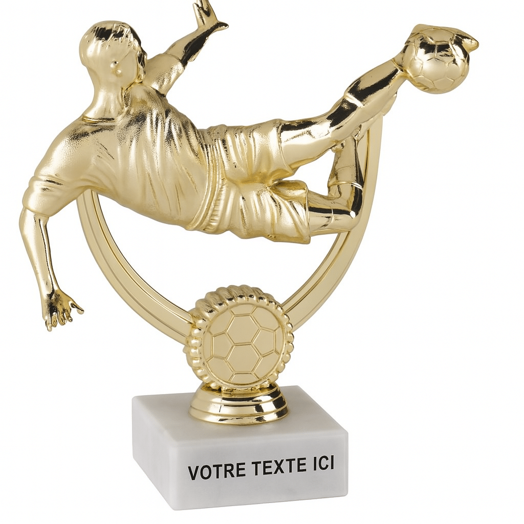 Trophée Football Retourné avec Base Marbre - 52/ABS206