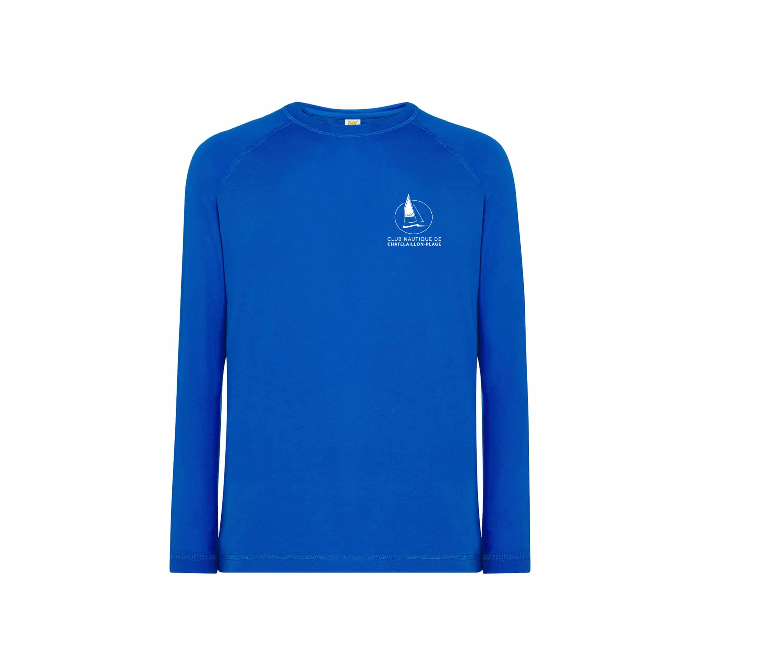 T-Shirt respirant manche longue (homme) - club nautique de chatelaillon plage – Bleu roi - JK910