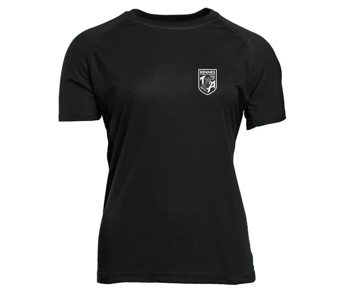 T-Shirt respirant (femme) - Dodgeball TA Rennes - Noir - PK141