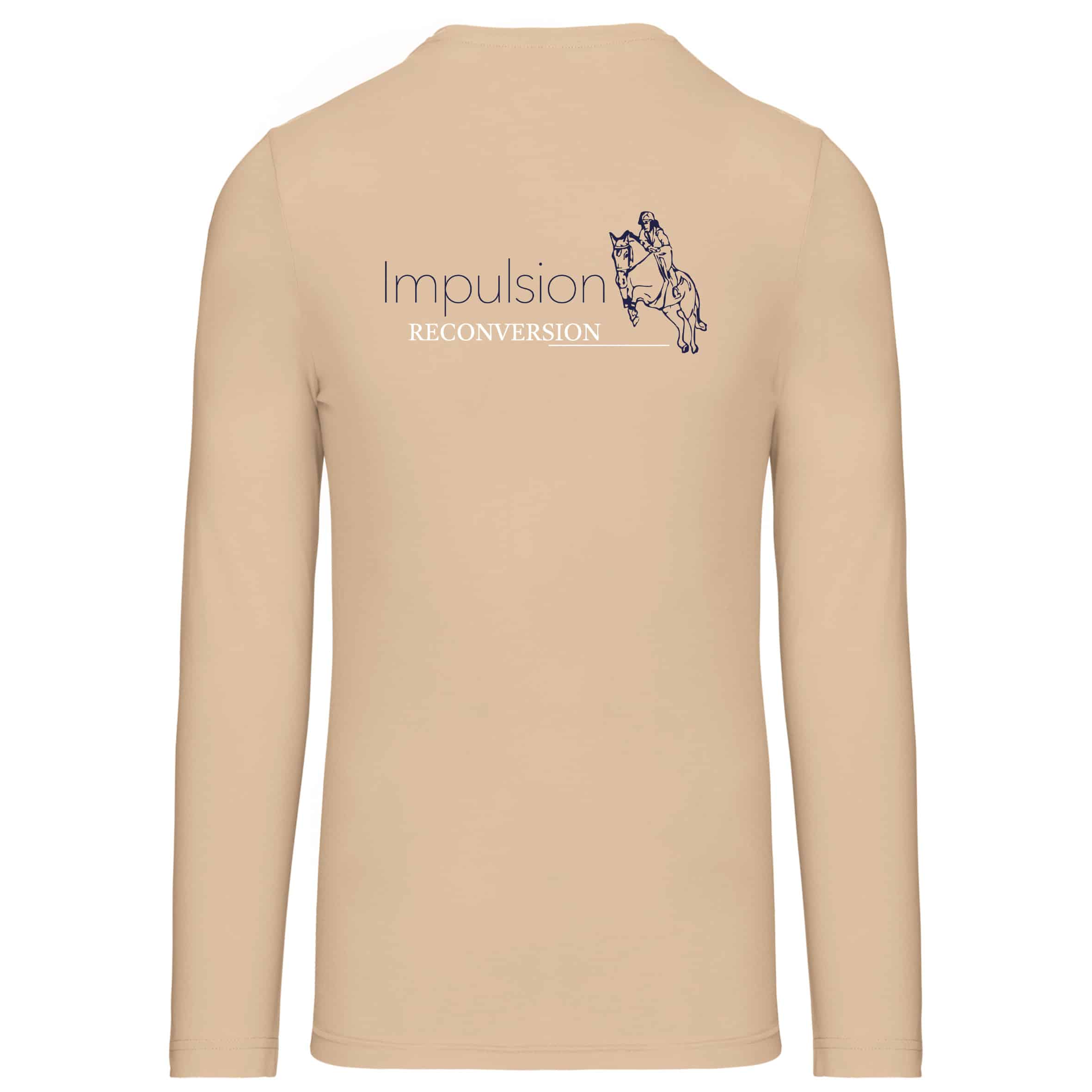 T-SHIRT manche longue (femme) - IMPULSION RECONVERSION - Beige - K383 – Image 2