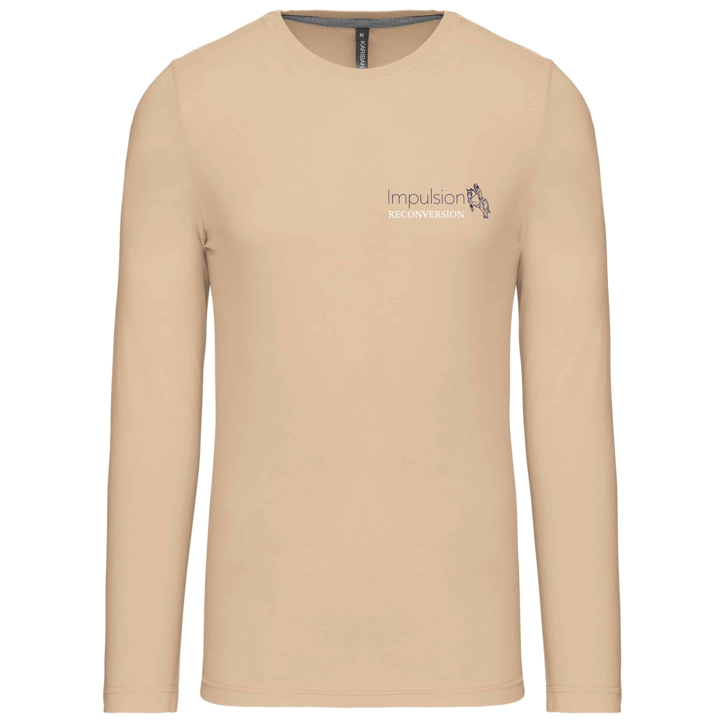 T-SHIRT manche longue (femme) - IMPULSION RECONVERSION - Beige - K383
