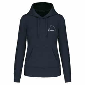 Sweat avec capuche et poche kangourou (femme) - Association Team Cordailla – Navy - K4028