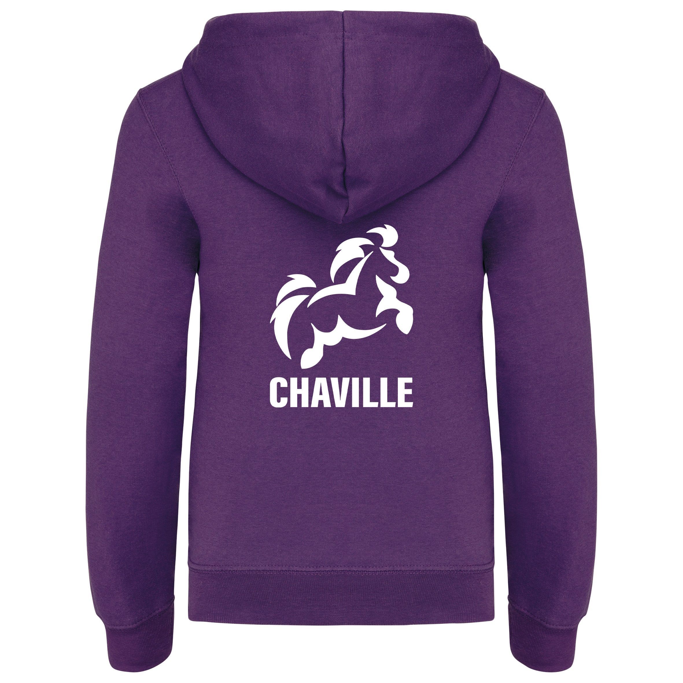 SWEAT A CAPUCHE (enfant) - Poney Club Centre équestre de Chaville - Violet - K453 – Image 2