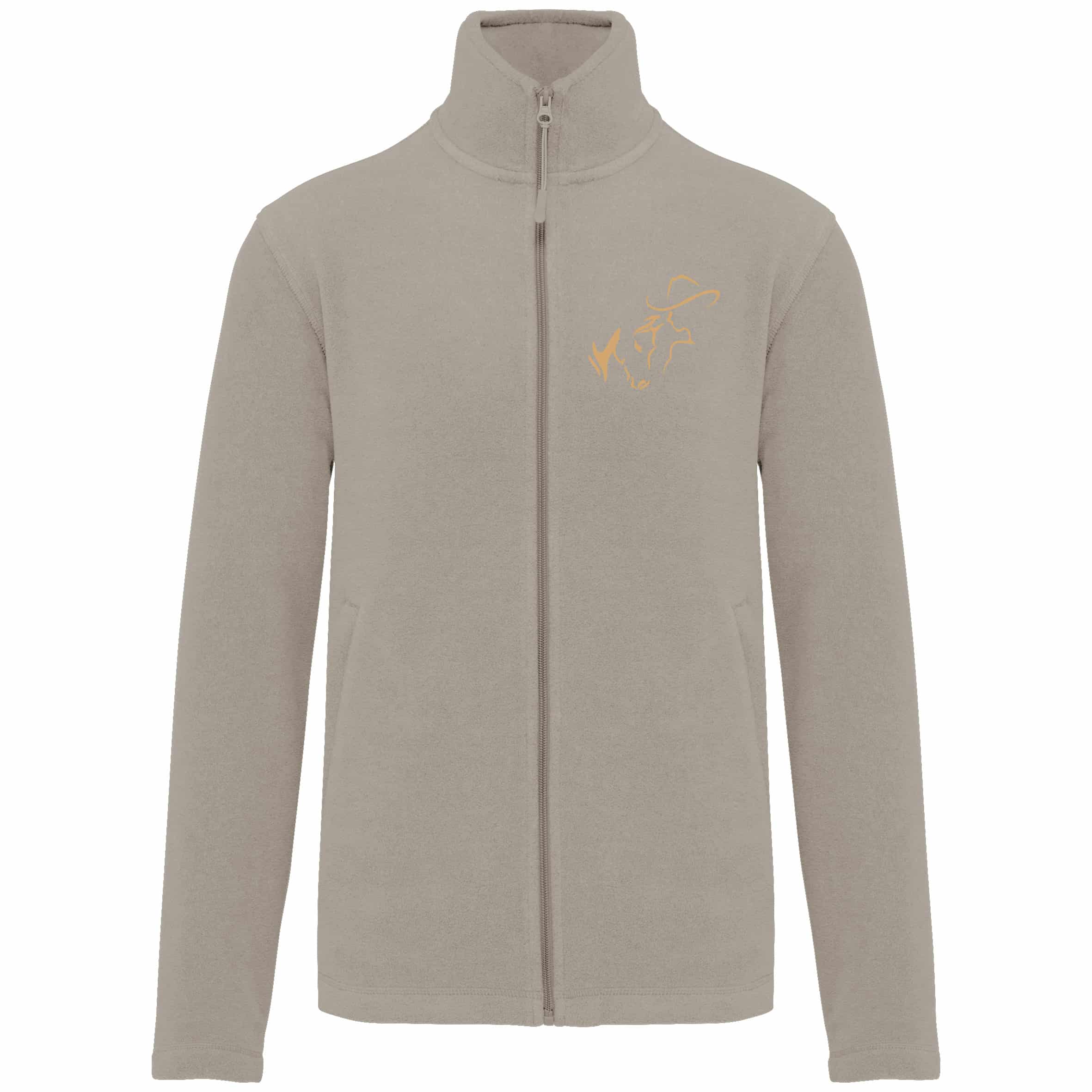 Veste micropolaire zippée (homme) – Marine Western Équitation - Beige – K911