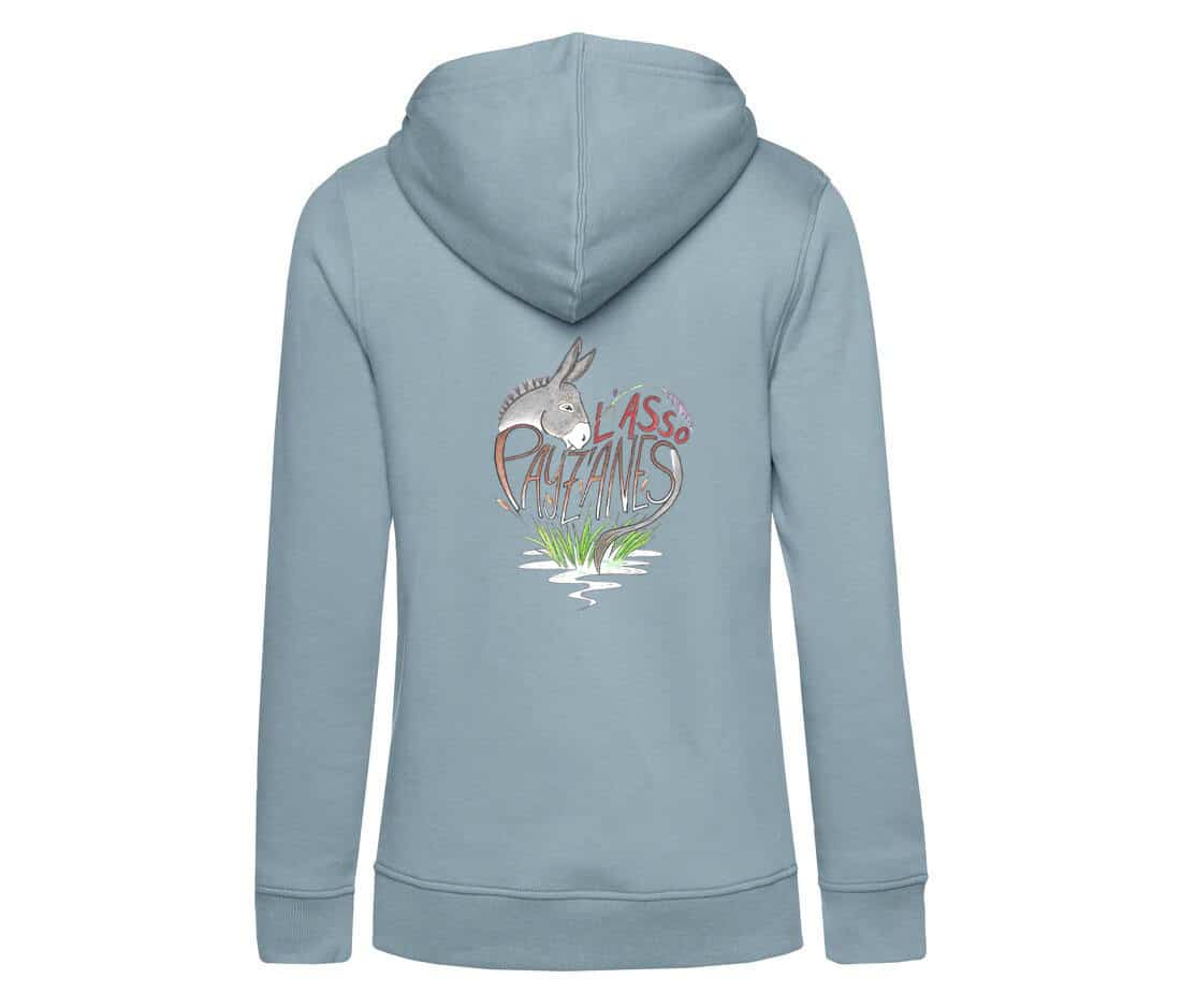 SWEAT A CAPUCHE (femme) – PAYZANES - Bleu ciel - BCW34B – Image 3