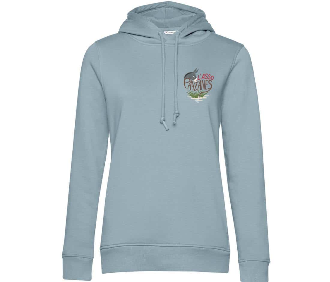 SWEAT A CAPUCHE (femme) – PAYZANES - Bleu ciel - BCW34B – Image 4