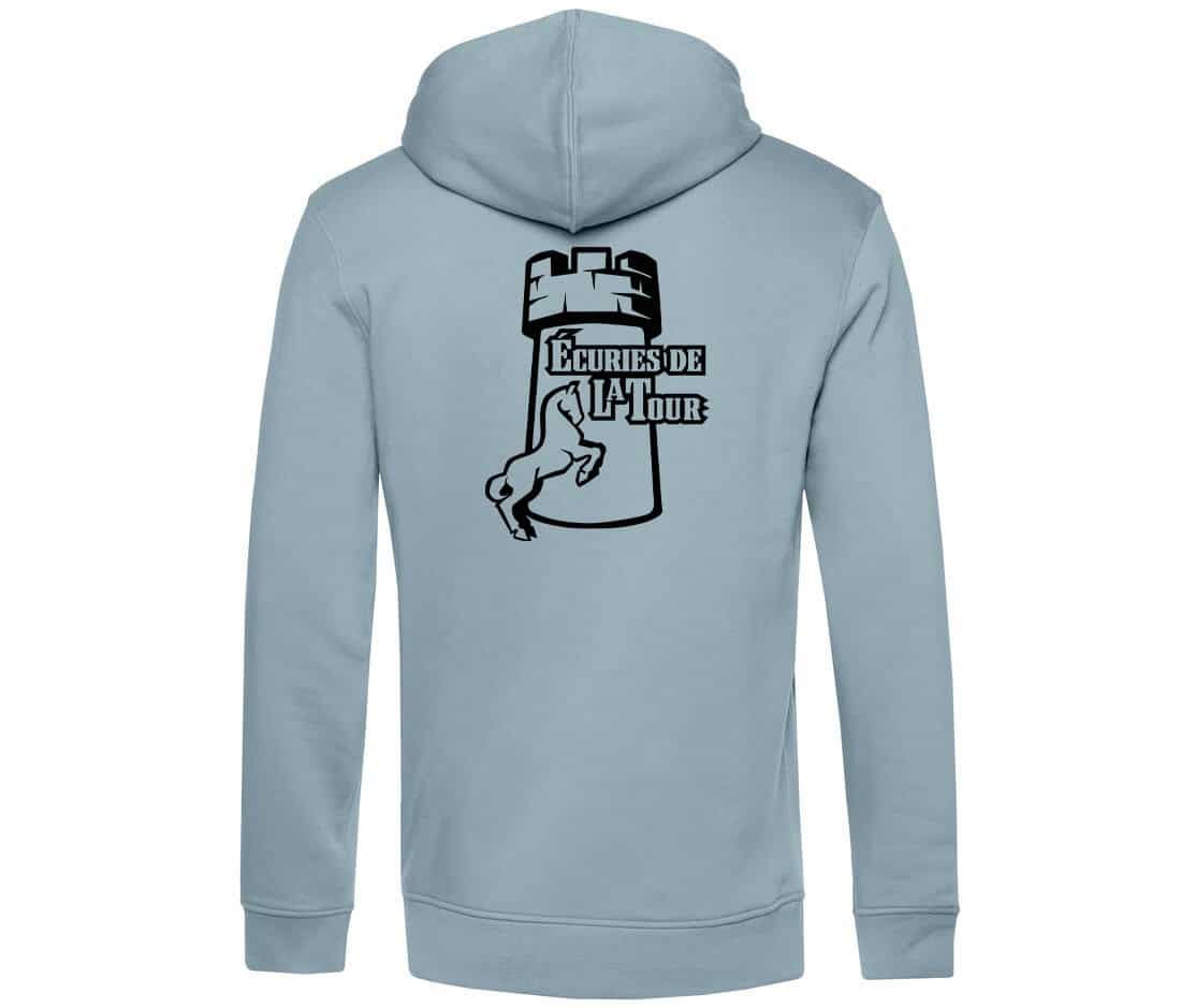 SWEAT A CAPUCHE (homme) - Ecuries de la Tour - Bleu ciel - BCU33B – Image 3