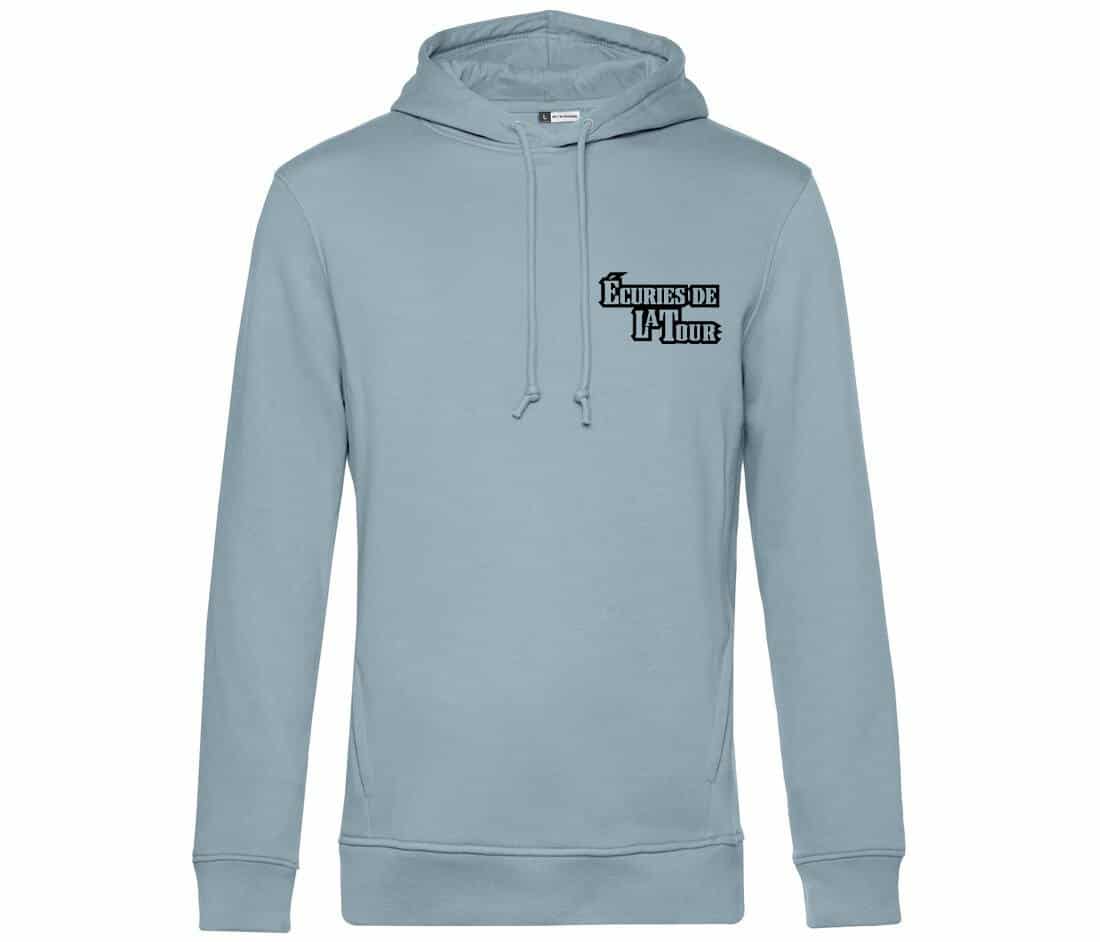 SWEAT A CAPUCHE (homme) - Ecuries de la Tour - Bleu ciel - BCU33B