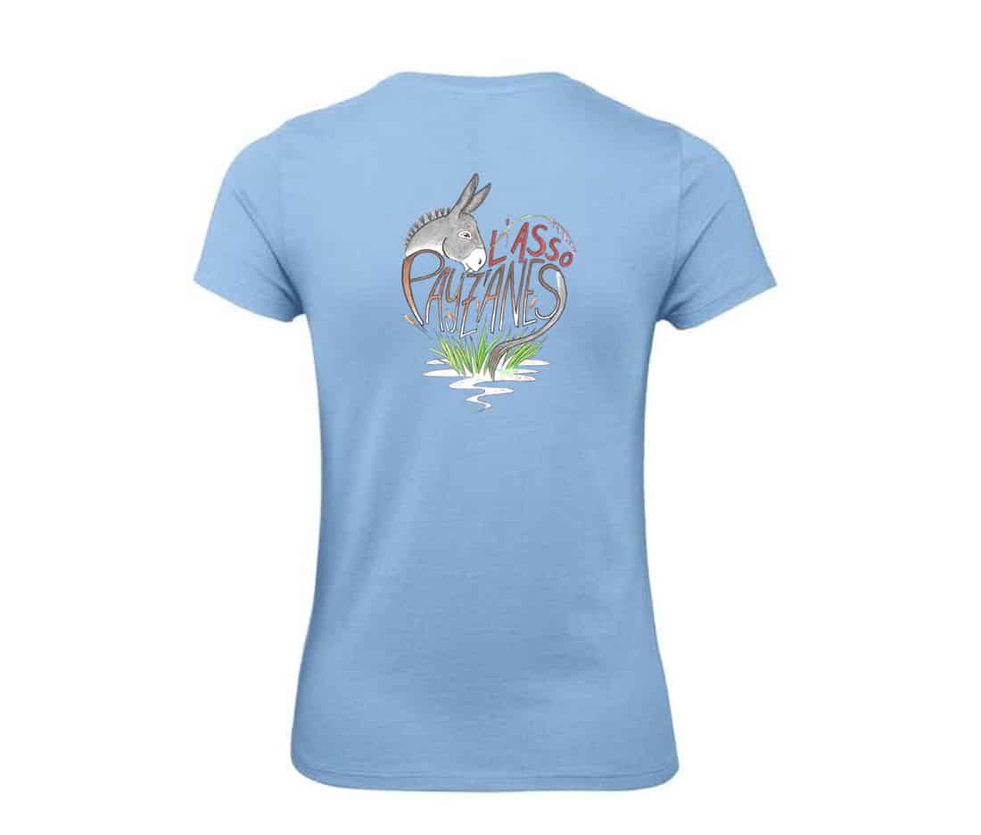 T-SHIRT (femme) - PAYZANES - Bleu ciel - BC04T – Image 3