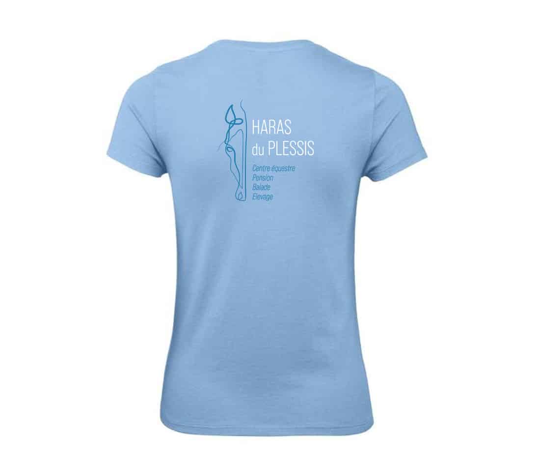 T-SHIRT (femme) - Haras du Plessis – Bleu ciel - BC04T – Image 3