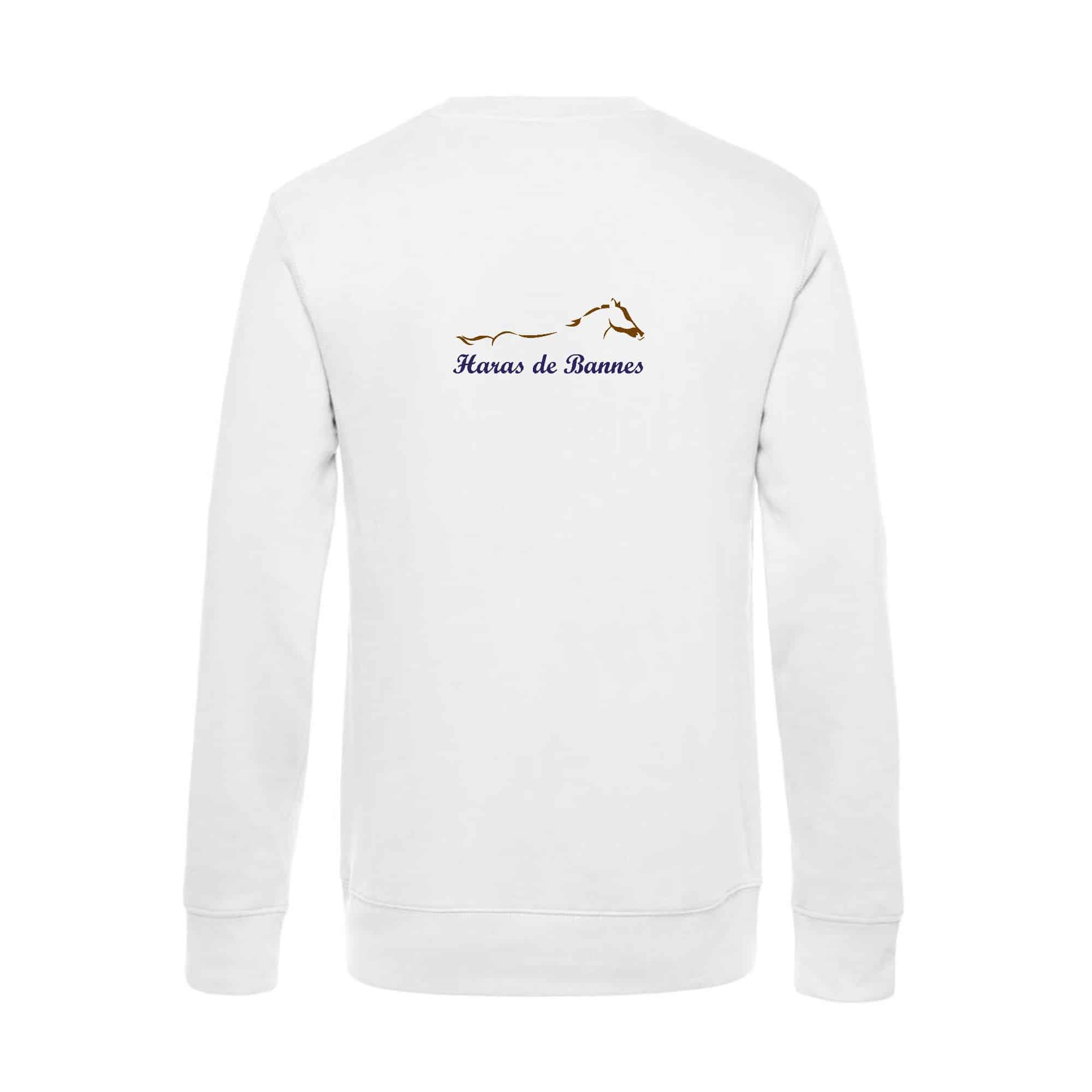 SWEAT COL ROND (femme) - Haras de Bannes - Blanc - BCW01Q – Image 3