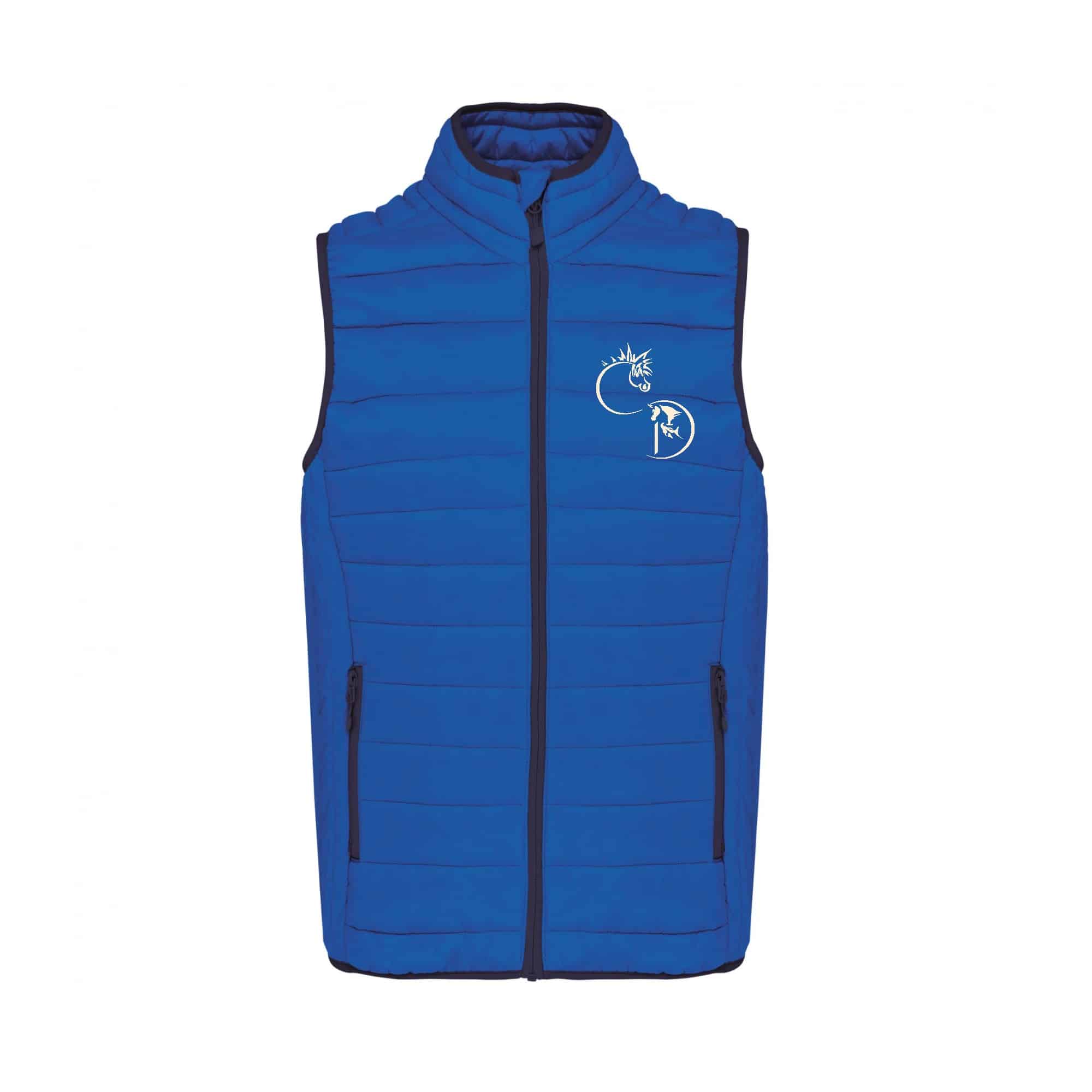 DOUDOUNE SANS MANCHES (homme) - Centre Equestre Carpe Diem - Bleu roi - K6113