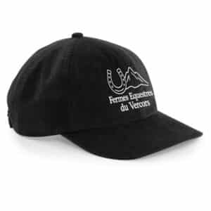 Casquette en velours héritage - Les Fermes Equestres du Vercors - Noir - BF682
