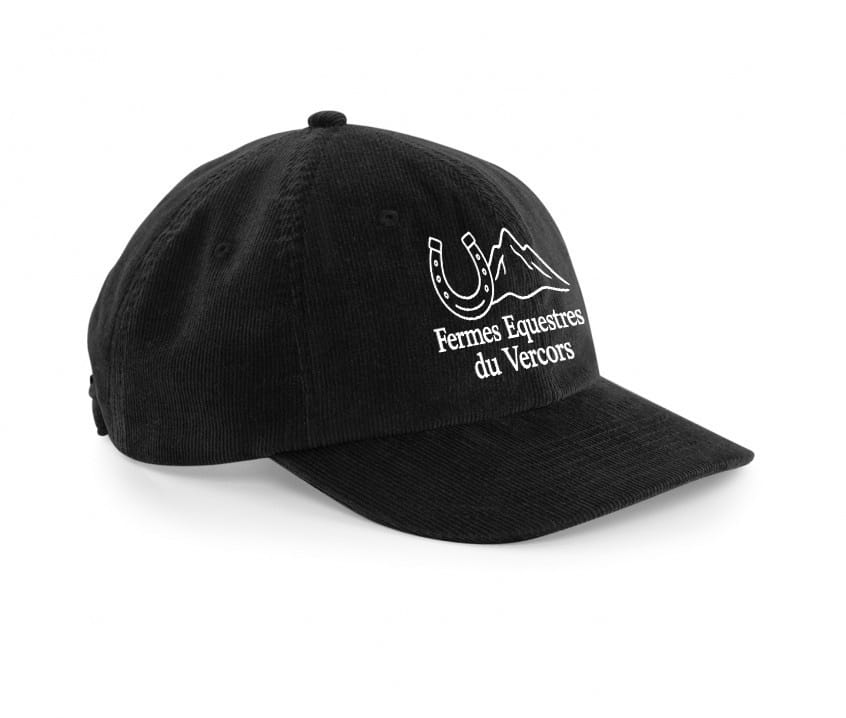 Casquette en velours héritage - Les Fermes Equestres du Vercors - Noir - BF682
