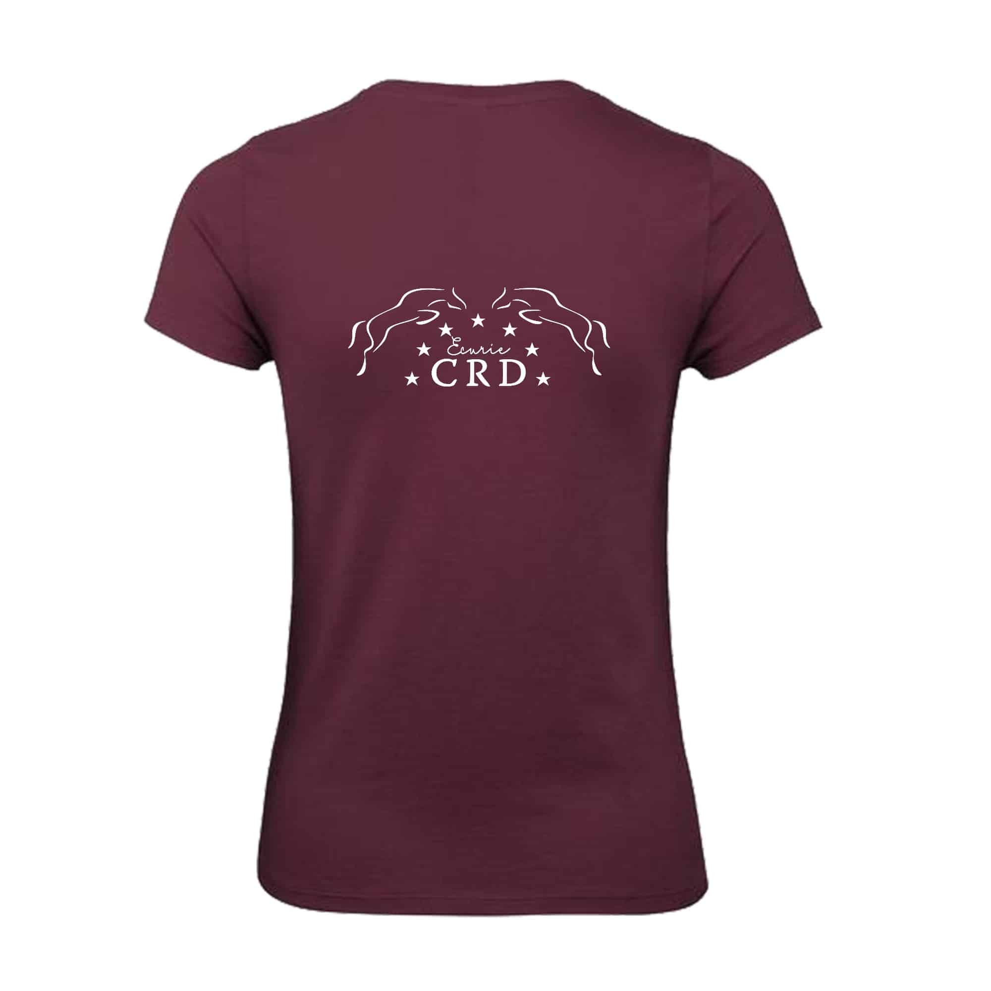 T-SHIRT (femme) - ECURIE CRD - Bordeaux - BC04T – Image 3