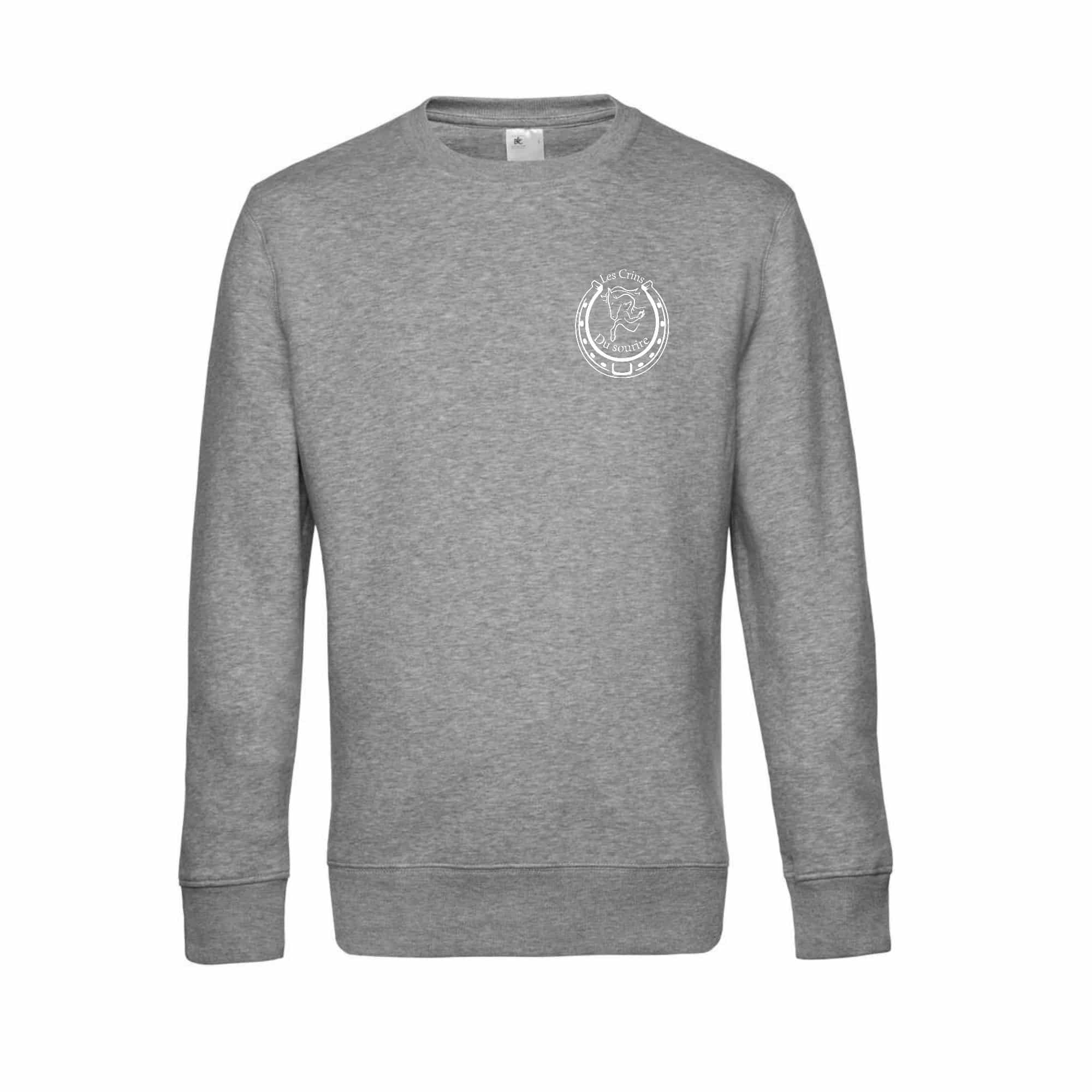SWEAT COL ROND (femme) - les crins du sourire - Gris chiné - BCW01Q