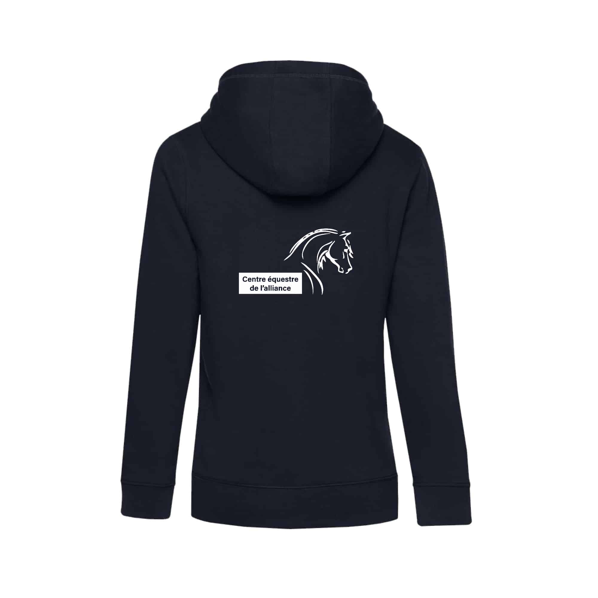 SWEAT ZIPPÉ (femme) - SCEA Centre Equestre de l’Alliance – Navy - BCW03Q – Image 3