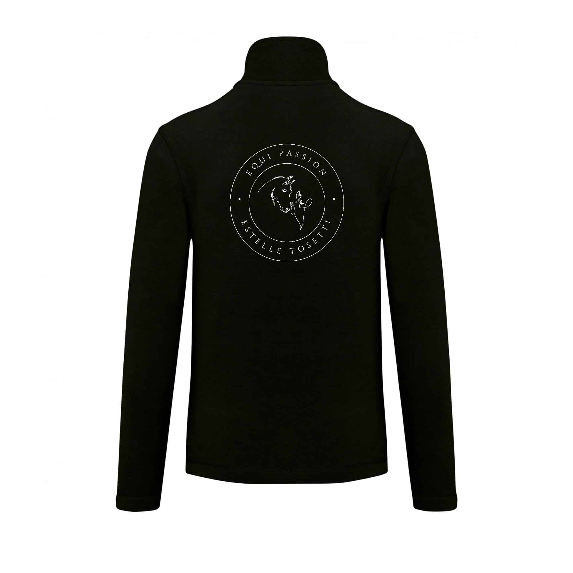 Veste micropolaire zippée (enfant) – Equi Passion, Estelle Tosetti monitrice d’équitation indépendante - Noir – K920 – Image 3