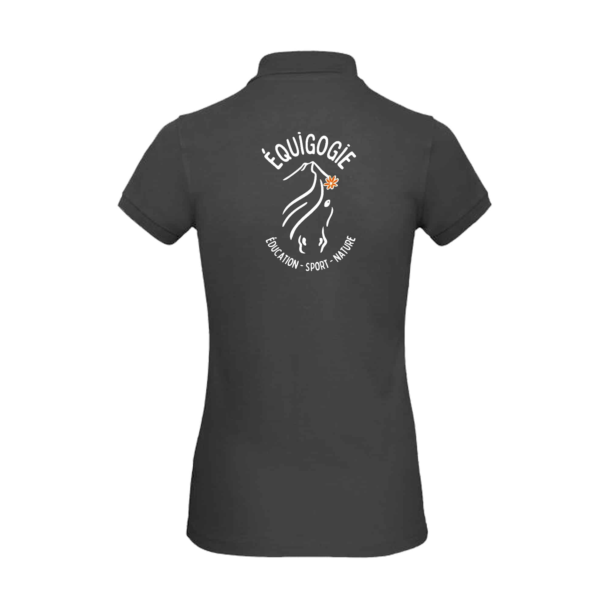 Polo premium (femme) - Equigogie - Les écuries de Pépanie - Gris Anthracite - BCW463 – Image 2