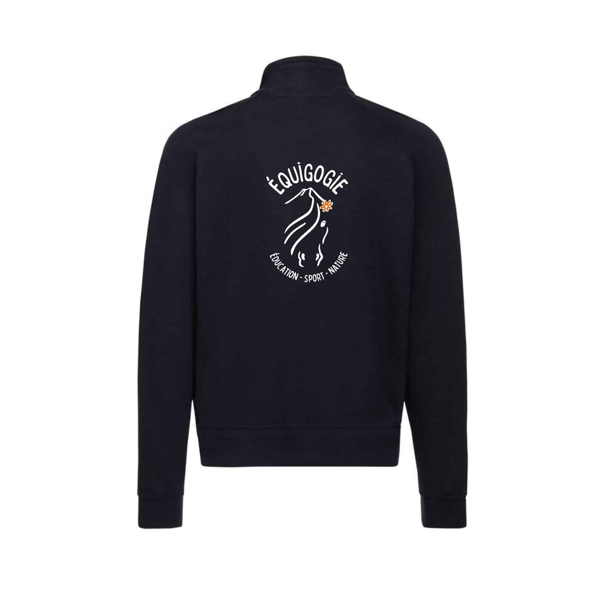 SWEAT ZIPPE SANS CAPUCHE (homme) - Equigogie - Les écuries de Pépanie - Navy - SC365 – Image 2