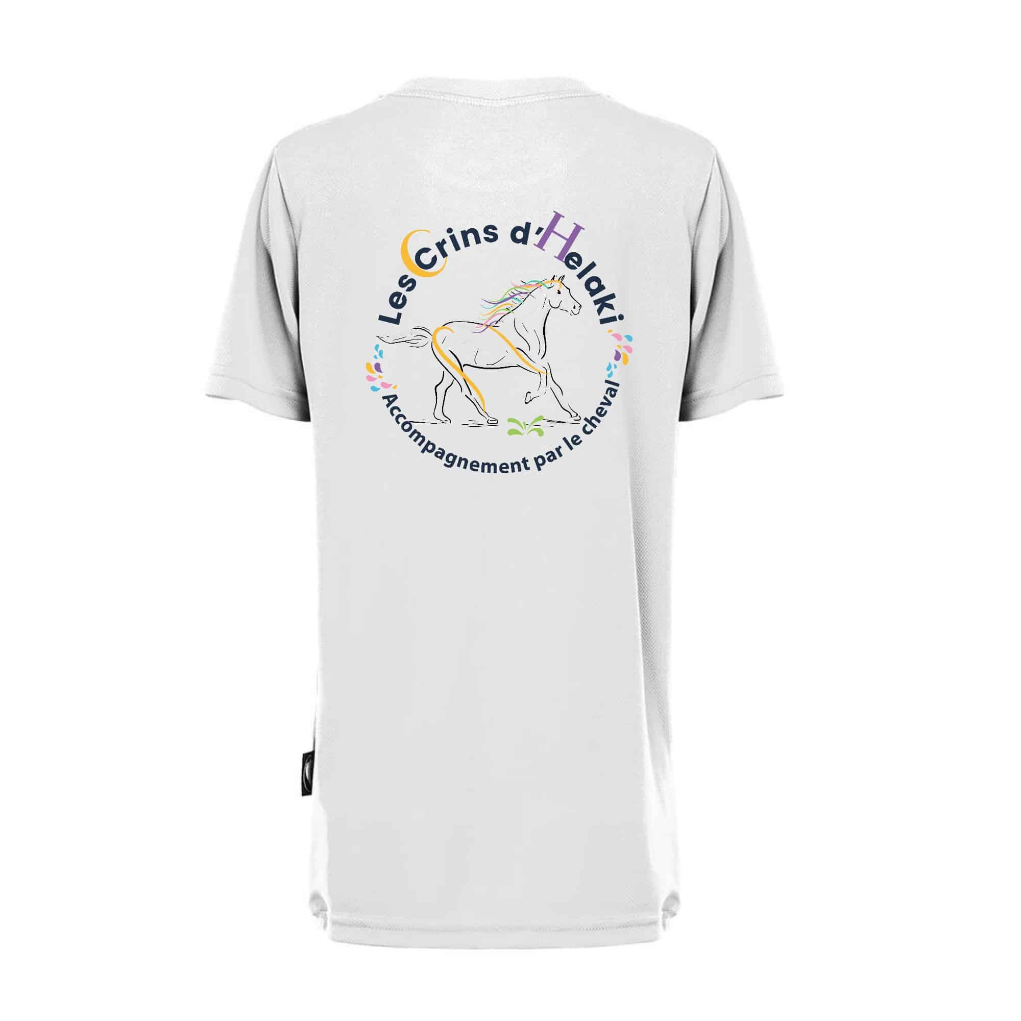 T-Shirt respirant (homme) - Les Crins d'Helaki - Blanc - PK140 – Image 3