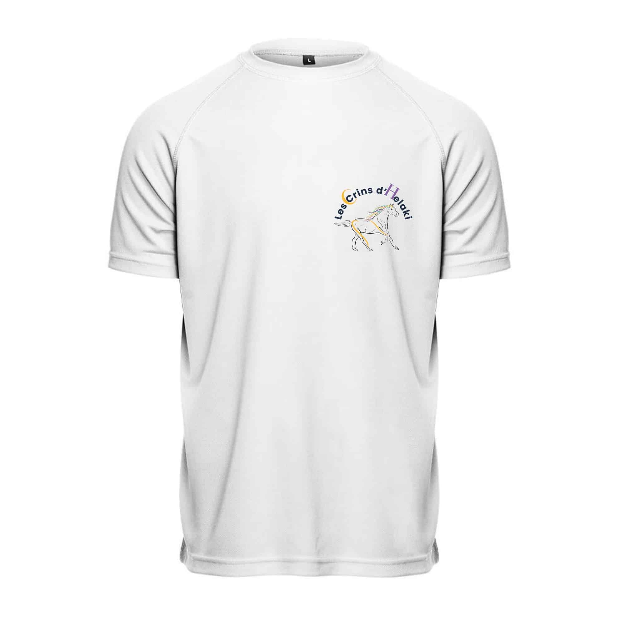 T-Shirt respirant (homme) - Les Crins d'Helaki - Blanc - PK140