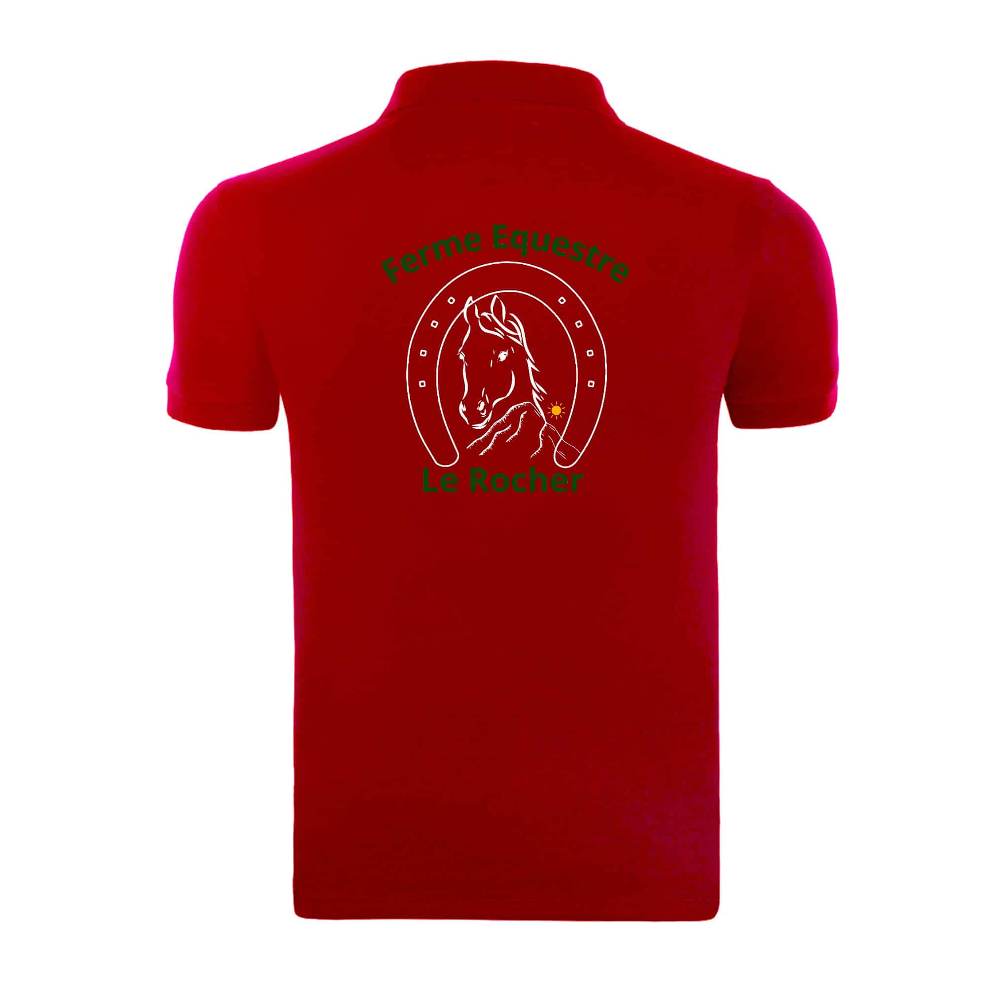 POLO (enfant) - Ferme Equestre Le Rocher - Rouge - BCK424 – Image 3
