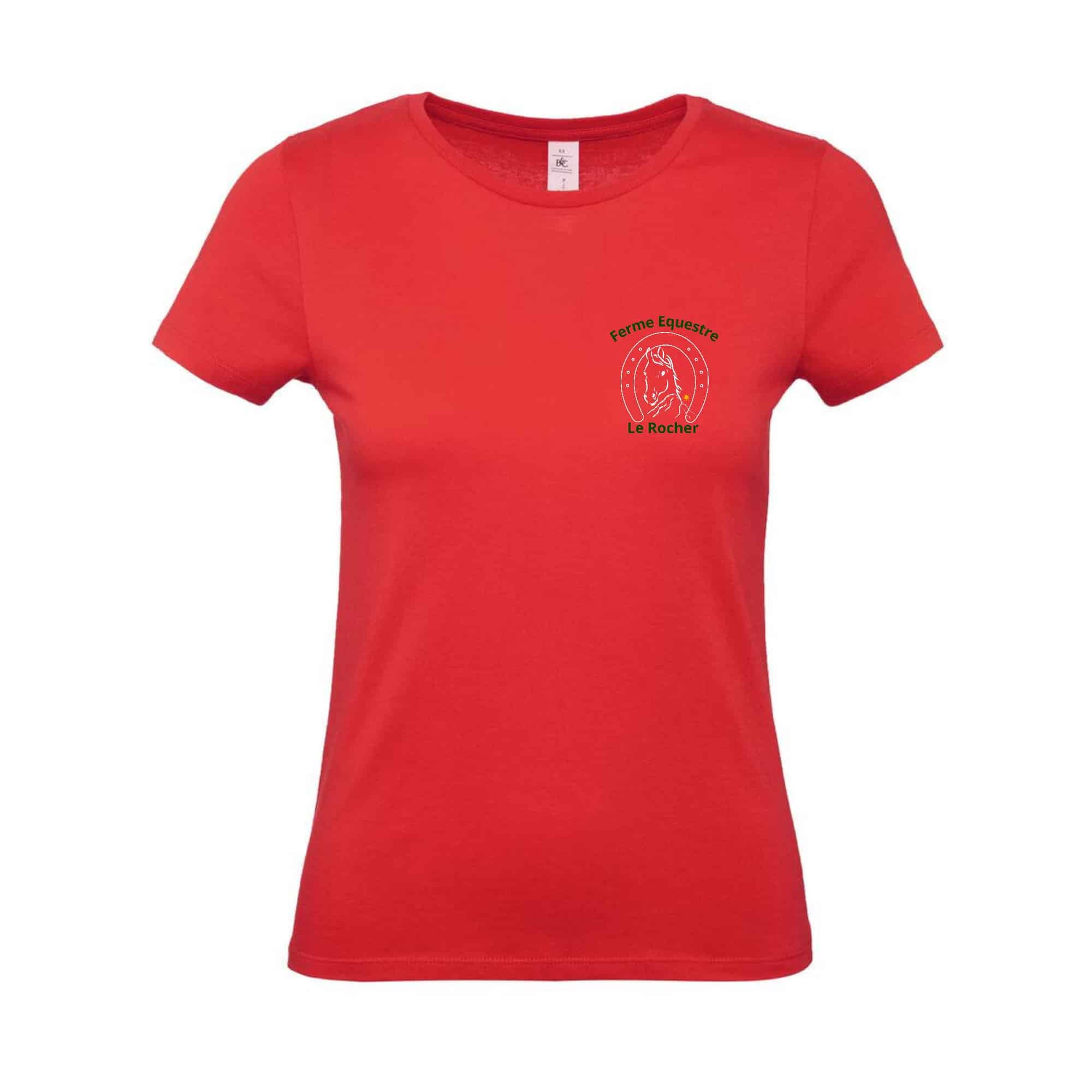 T-SHIRT (femme) - Ferme Equestre Le Rocher - Rouge - BC04T