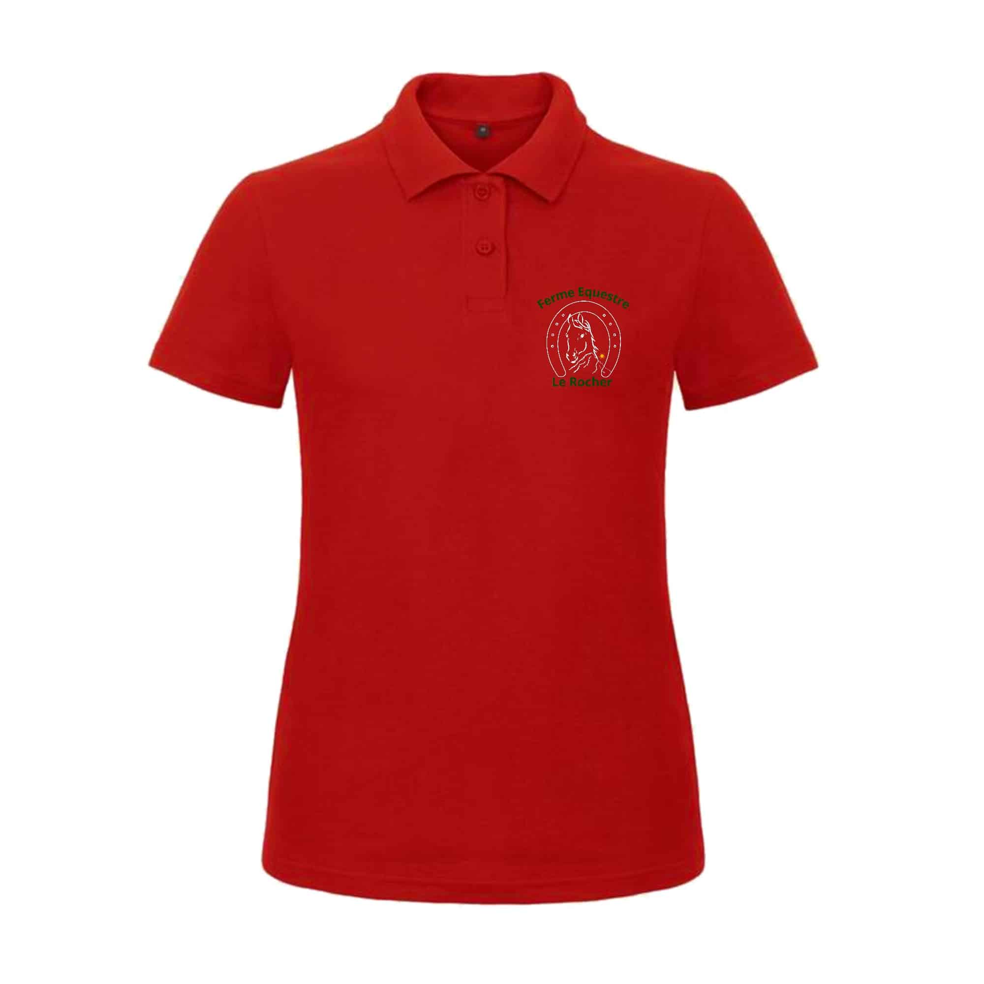 POLO (femme) - Ferme Equestre Le Rocher - Rouge - BCI1F