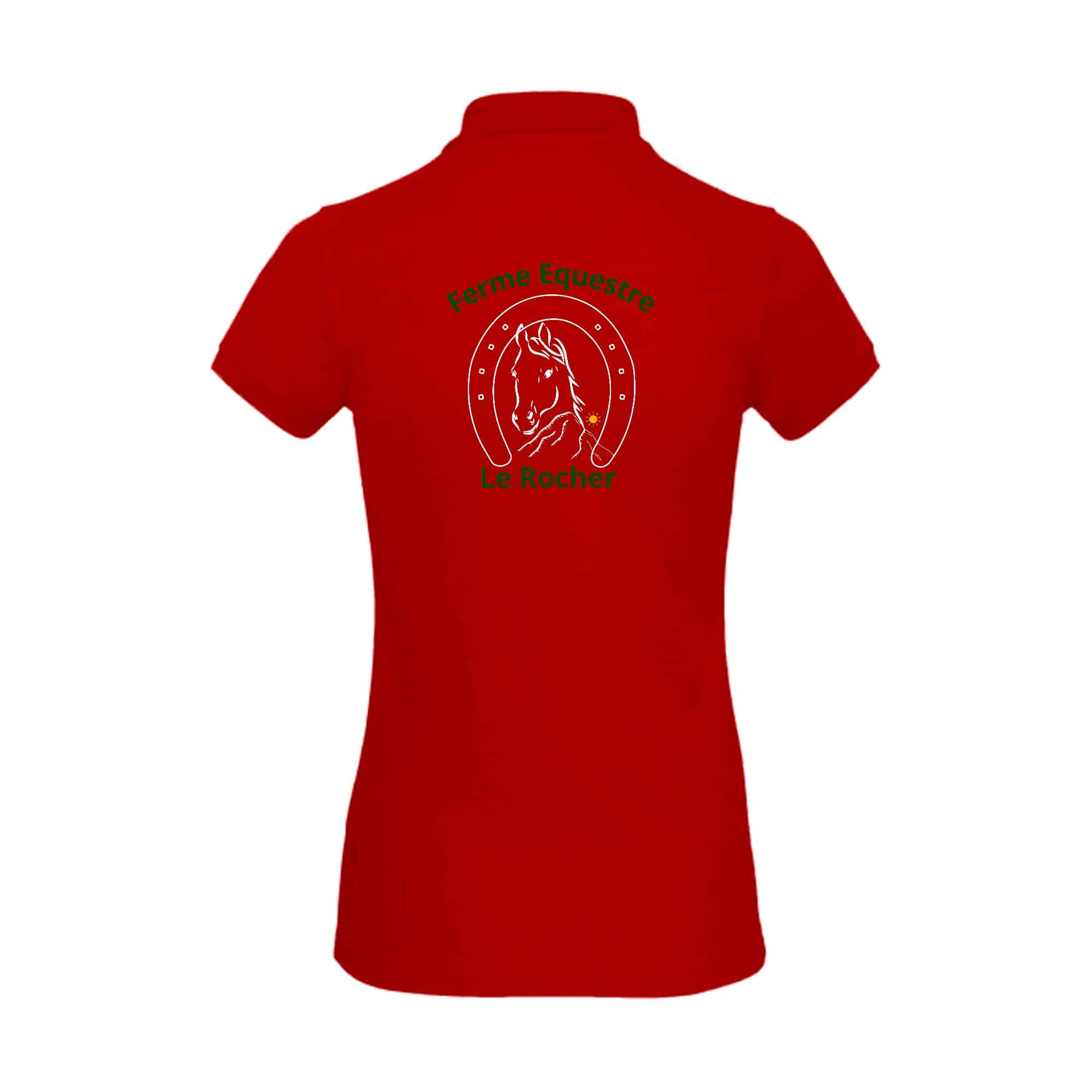 POLO (femme) - Ferme Equestre Le Rocher - Rouge - BCI1F – Image 3
