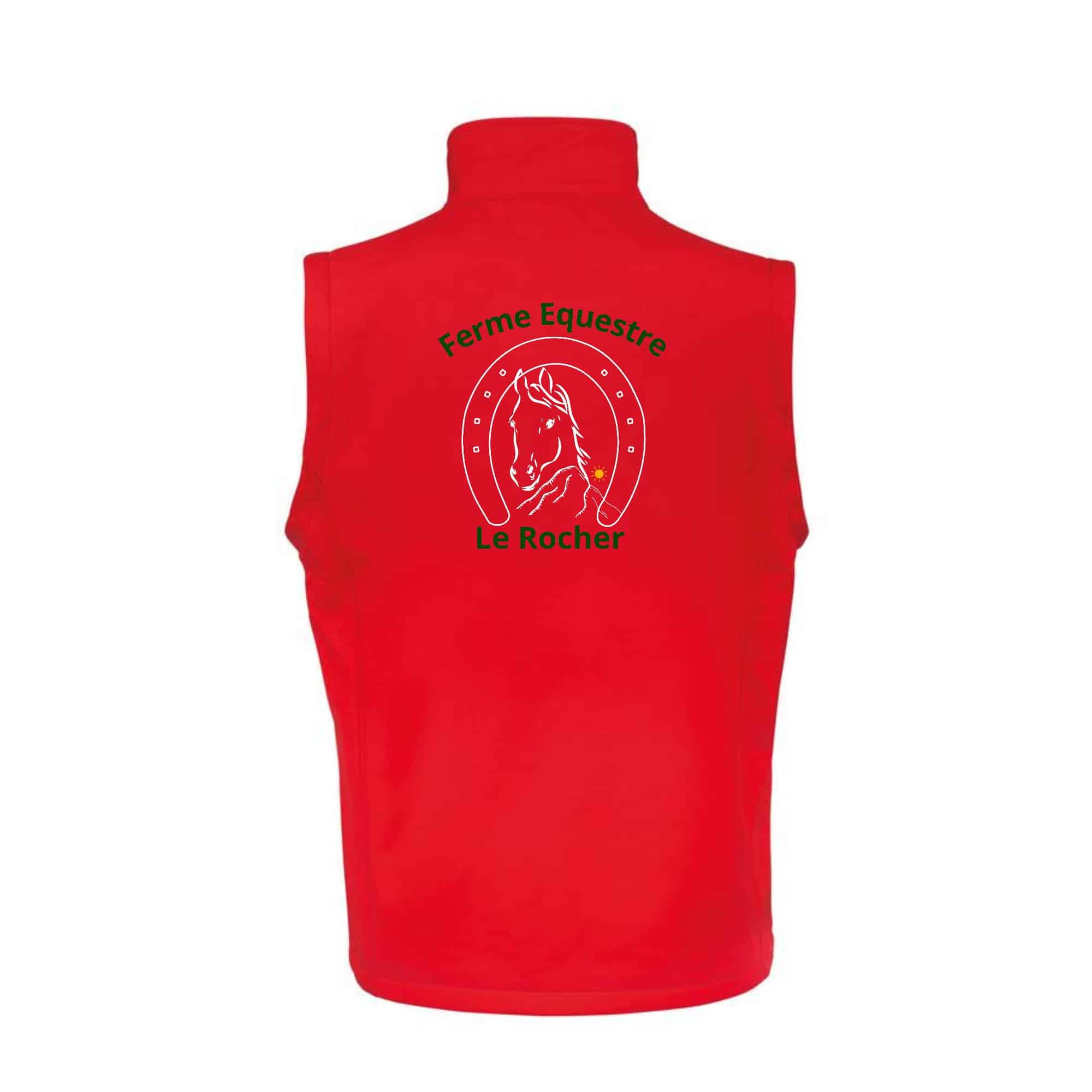 SOFTSHELL SANS MANCHE (femme) – Ferme Equestre Le Rocher - Rouge - R232F – Image 2