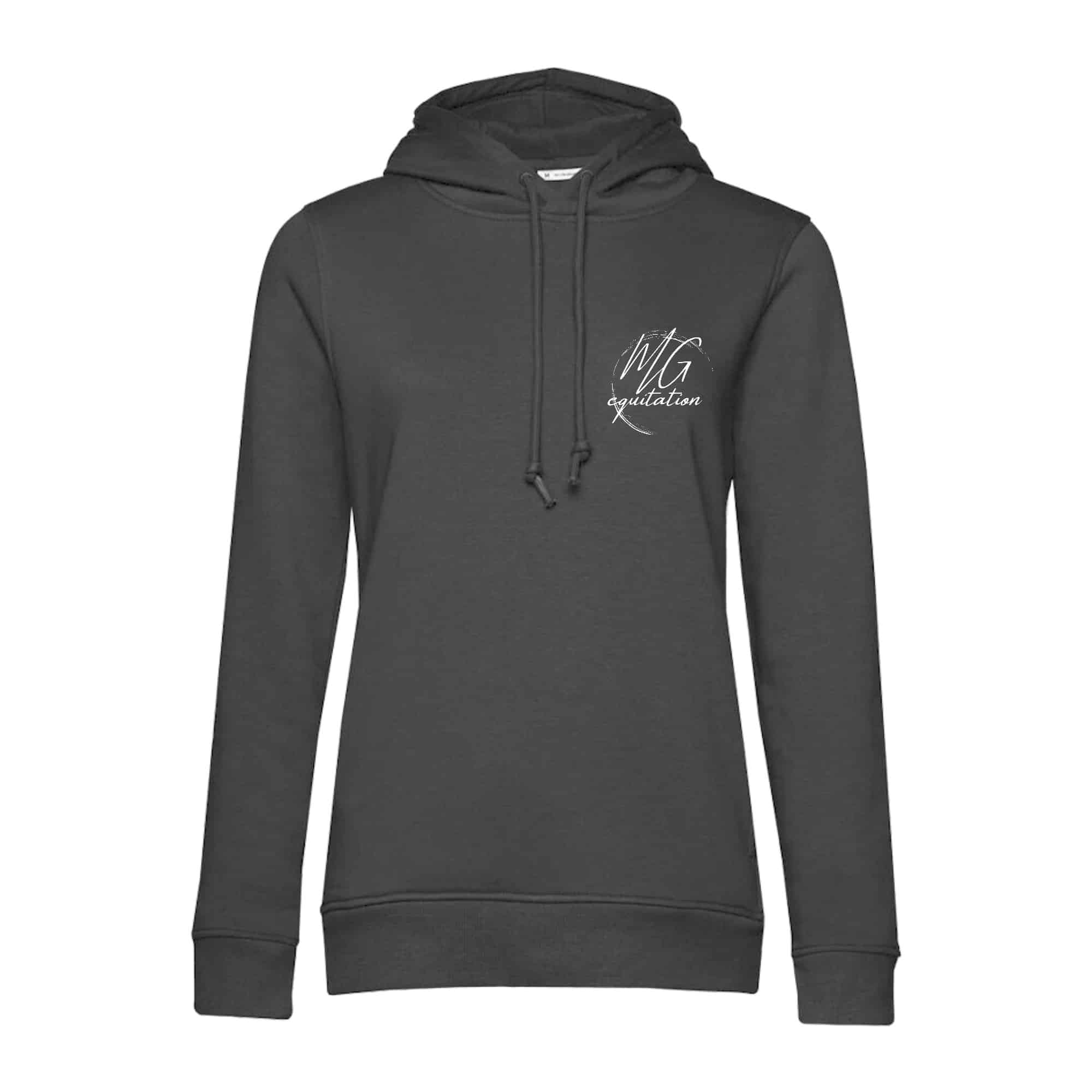 SWEAT A CAPUCHE (femme) – Mg equitation - Gris Anthracite - BCW34B