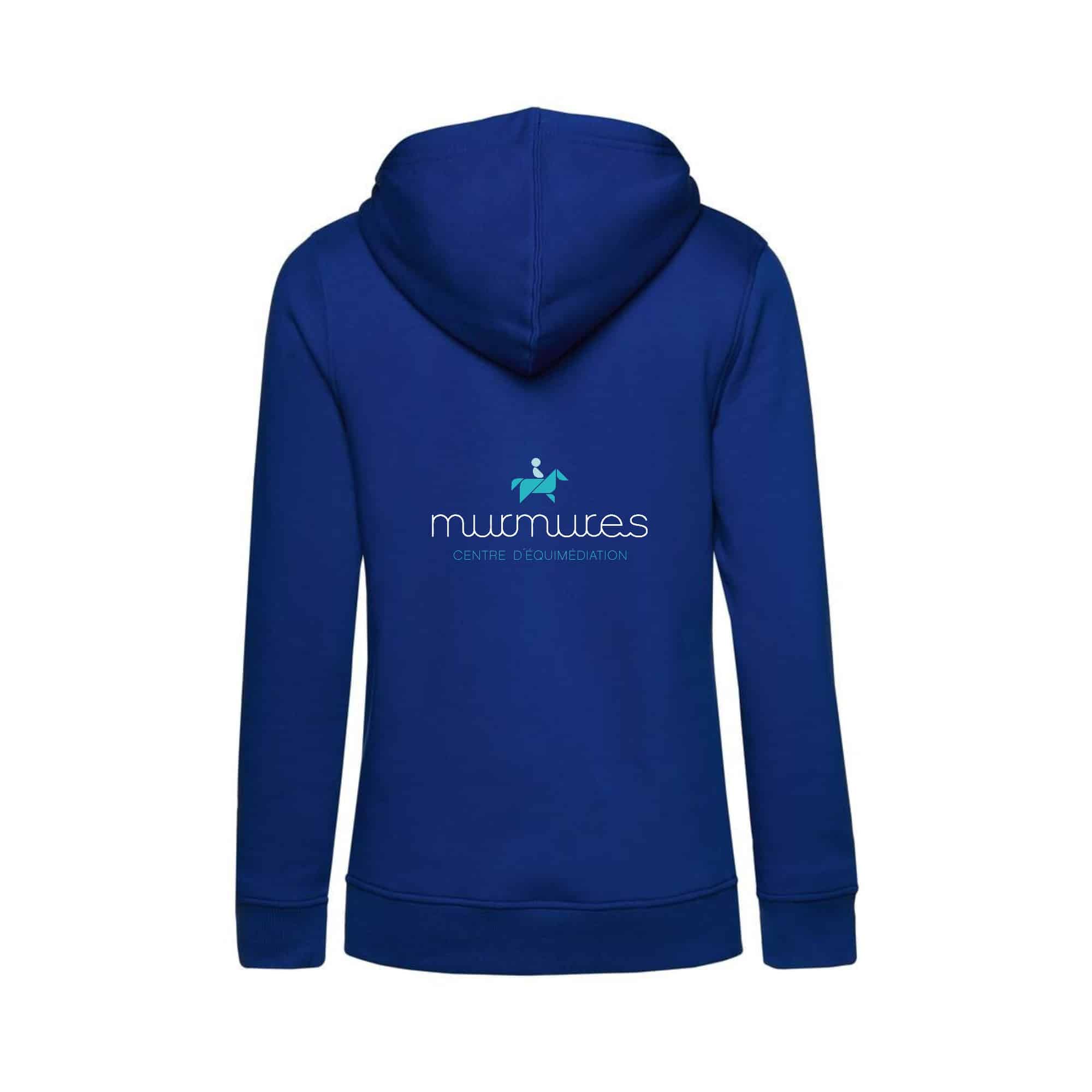 SWEAT A CAPUCHE (femme) – murmures - Bleu roi - BCW34B – Image 3