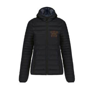 DOUDOUNE AVEC MANCHES ET CAPUCHE (femme) - Centre Equestre Des papillons - Noir - K6111