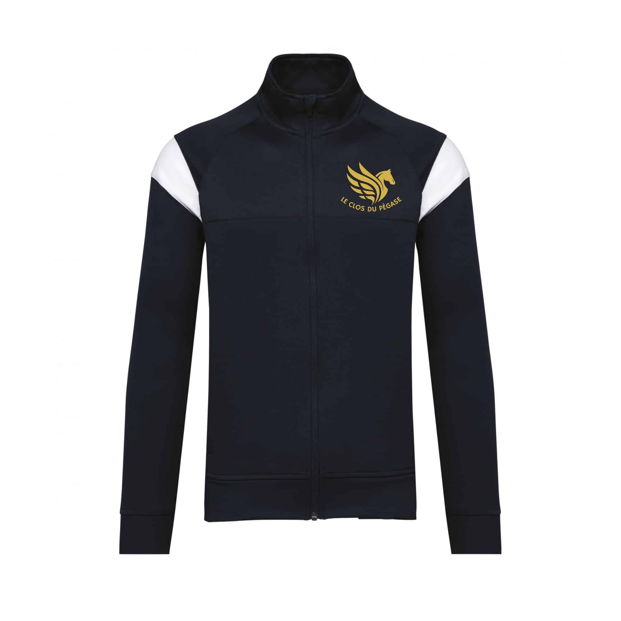 Veste de survêtement zippée (unisexe) - Le Clos du Pégase - Navy - PA390