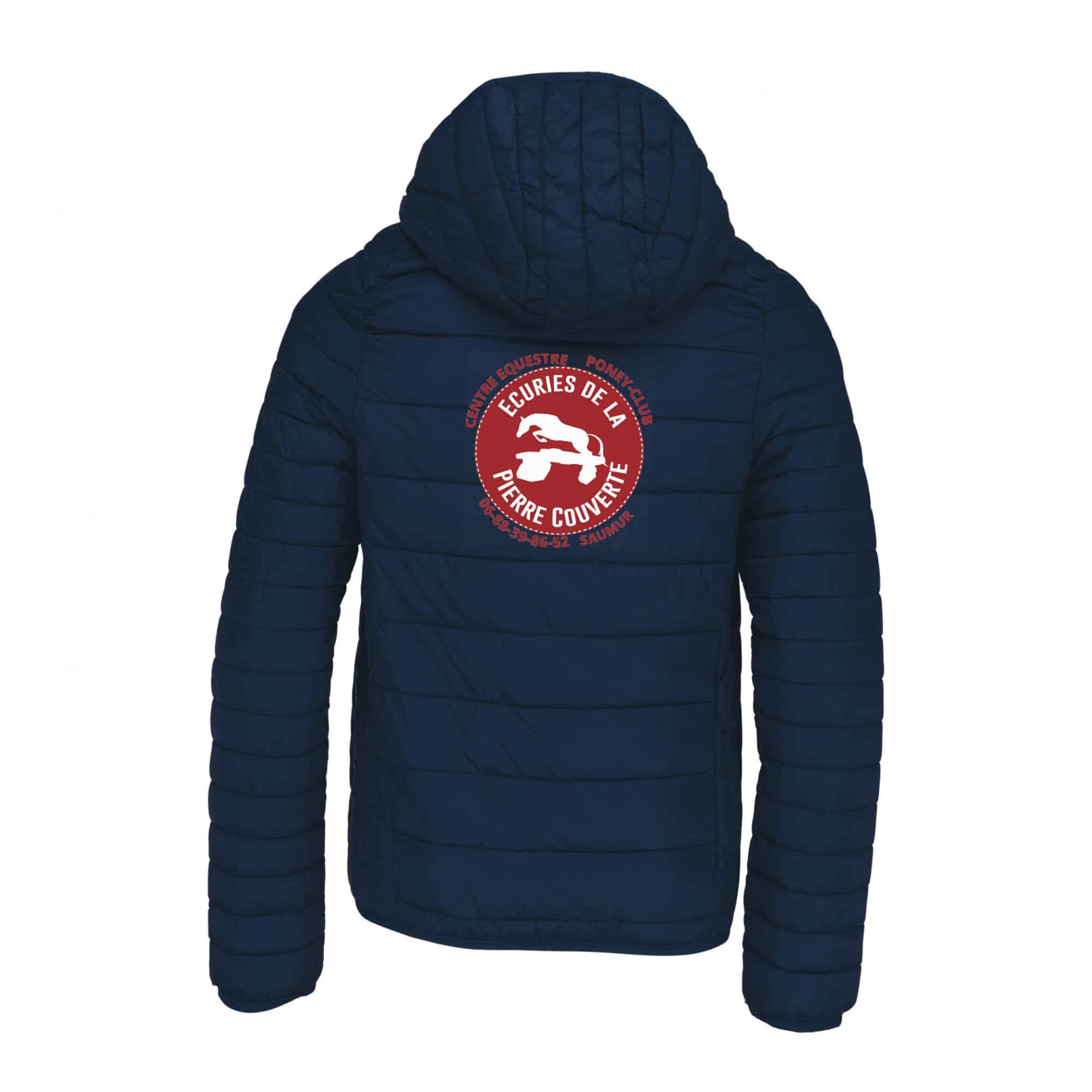 DOUDOUNE AVEC MANCHES ET CAPUCHE (enfant) - Aux Écuries de la Pierre Couverte - Navy - K6112 – Image 3