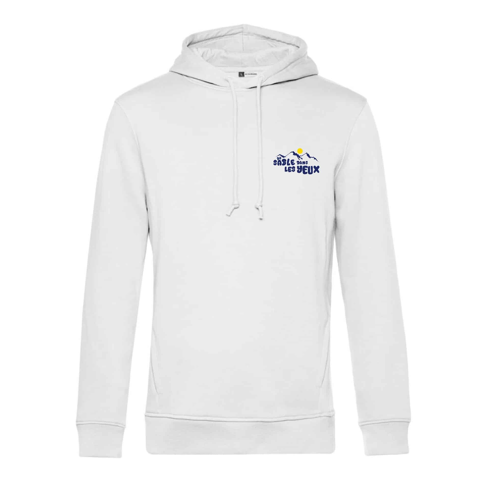 SWEAT A CAPUCHE (homme) - Association du Sable dans les Yeux - Blanc - BCU33B