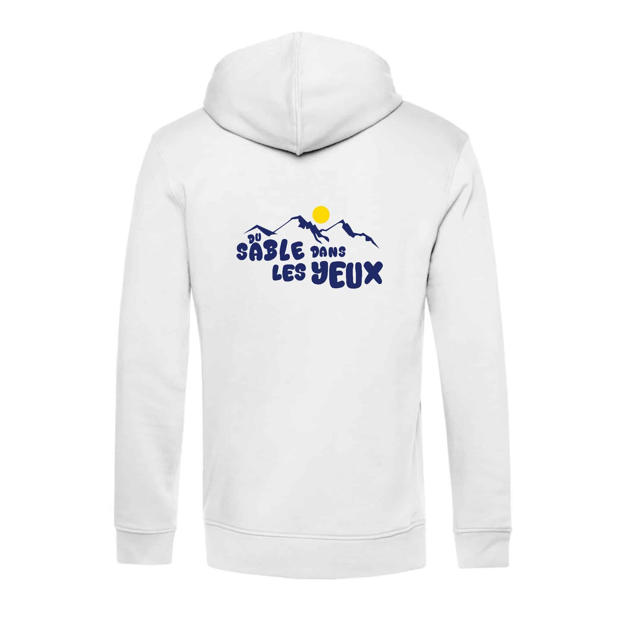 SWEAT A CAPUCHE (homme) - Association du Sable dans les Yeux - Blanc - BCU33B – Image 3