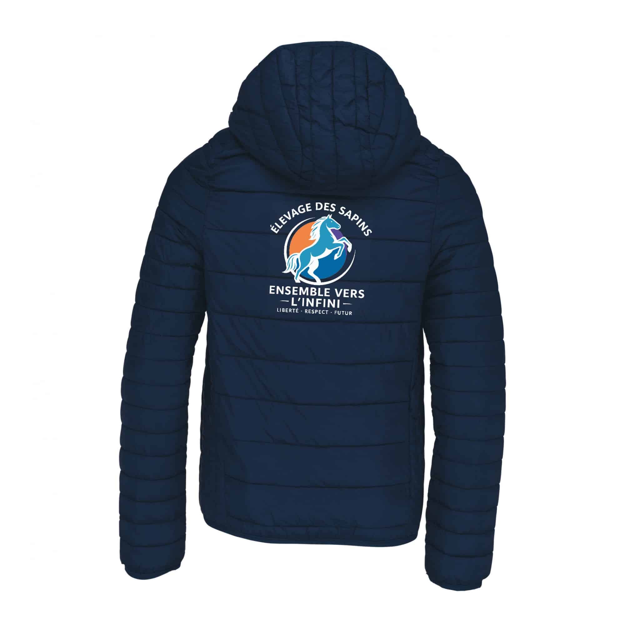 DOUDOUNE AVEC MANCHES ET CAPUCHE (enfant) - Élevage des sapins - Navy - K6112 – Image 3