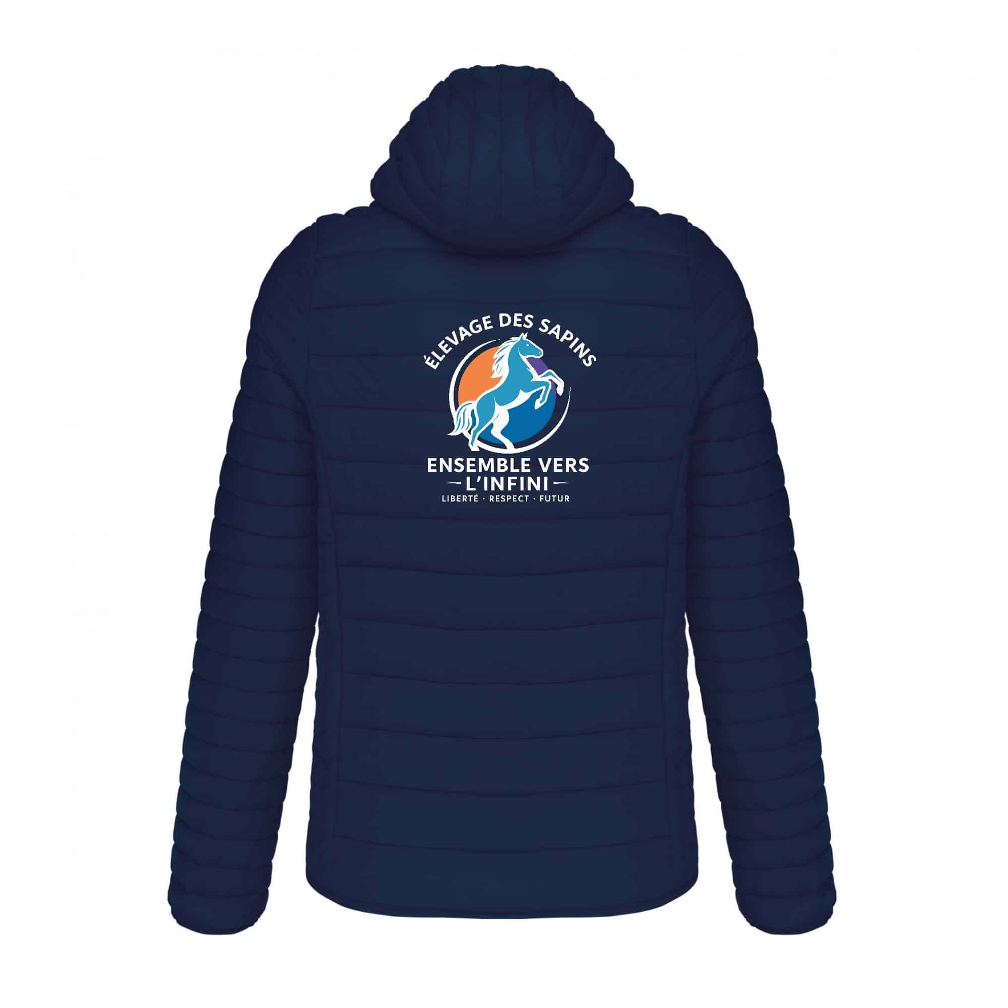 DOUDOUNE AVEC MANCHES ET CAPUCHE (homme) - Élevage des sapins - Navy - K6110 – Image 3