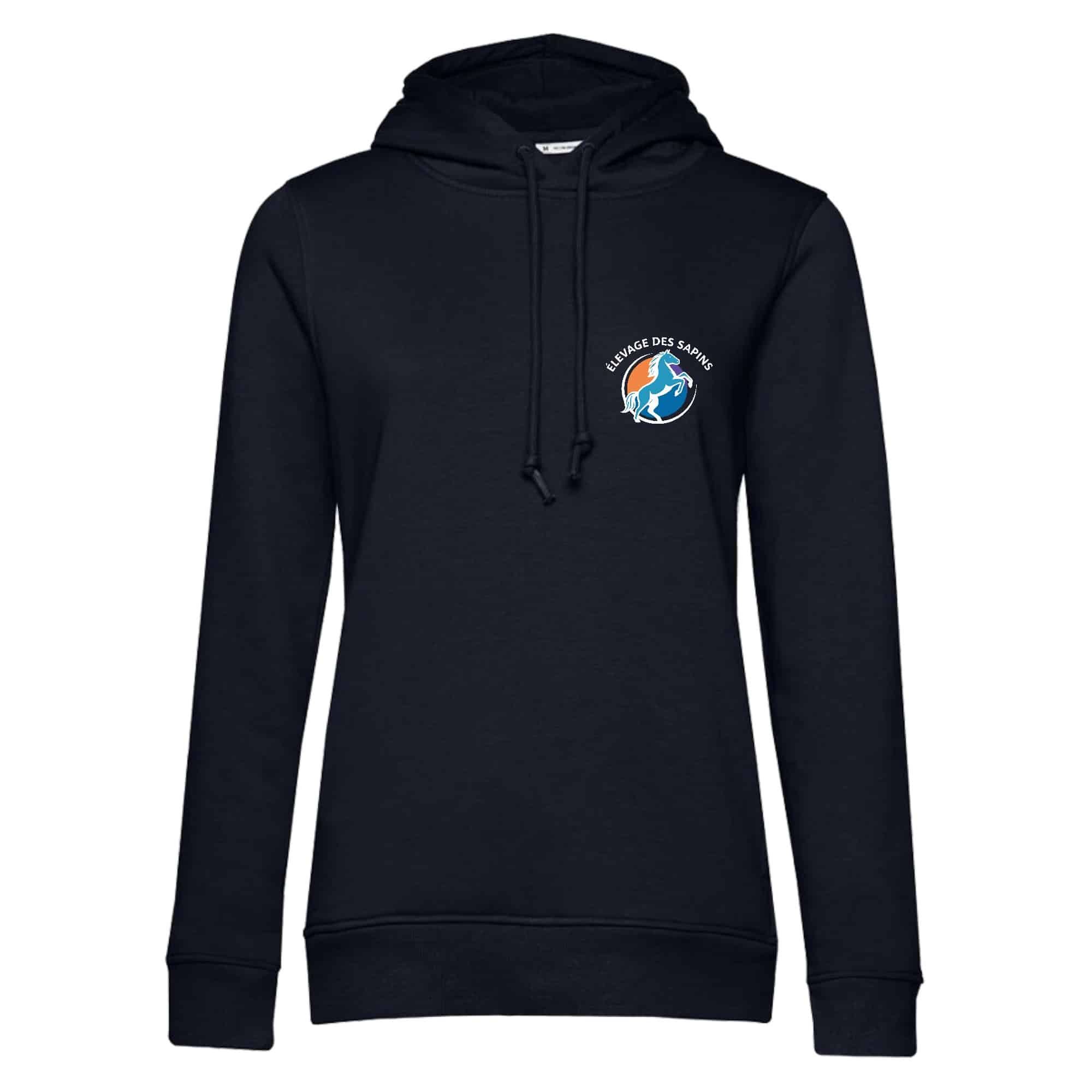 SWEAT A CAPUCHE (femme) – Élevage des sapins - Navy - BCW34B