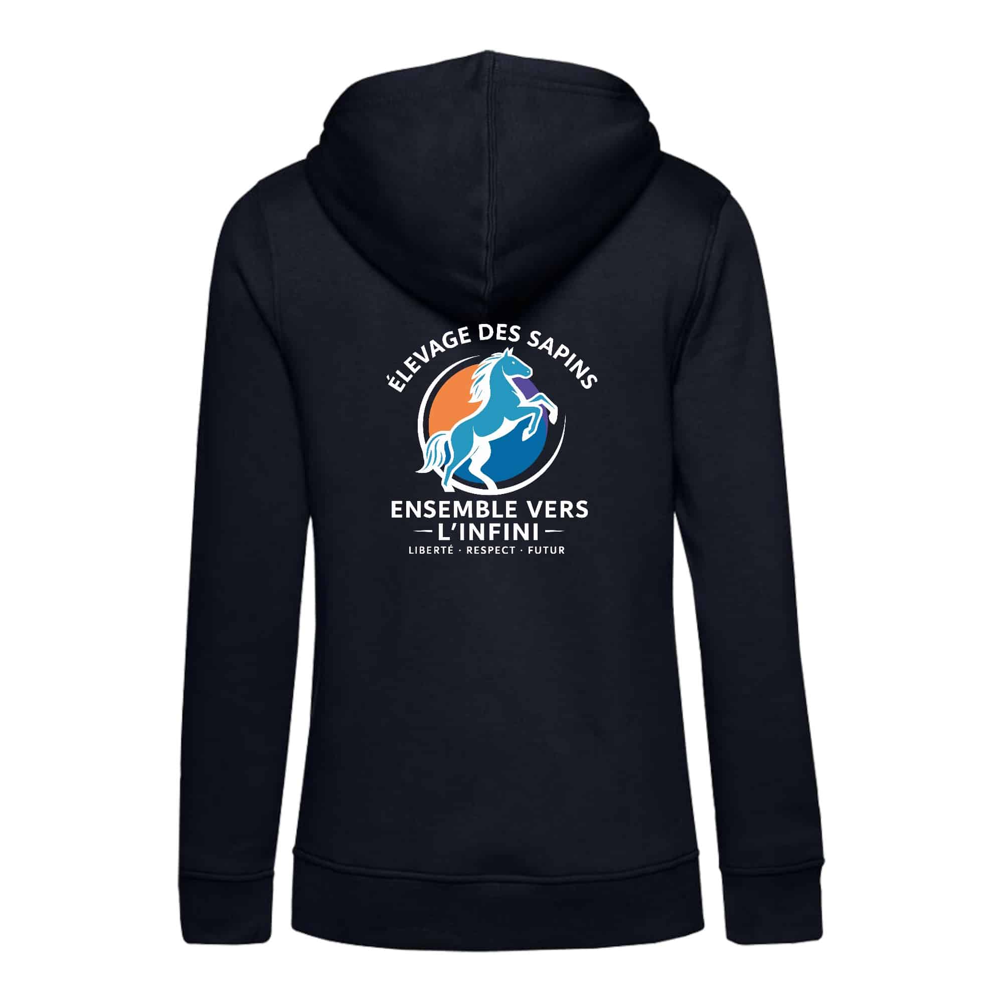 SWEAT ZIPPÉ (femme) - Élevage des sapins - Navy - BCW03Q – Image 3