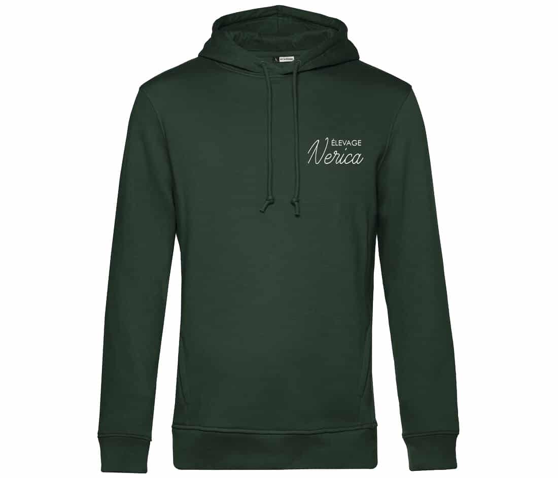 SWEAT A CAPUCHE (homme) - élevage nerica - Vert Foret - BCU33B