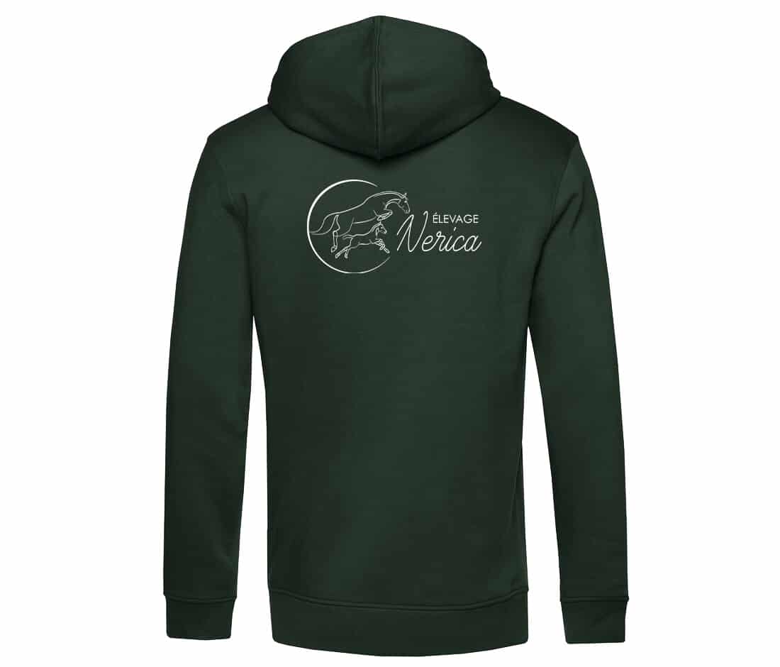 SWEAT A CAPUCHE (homme) - élevage nerica - Vert Foret - BCU33B – Image 3