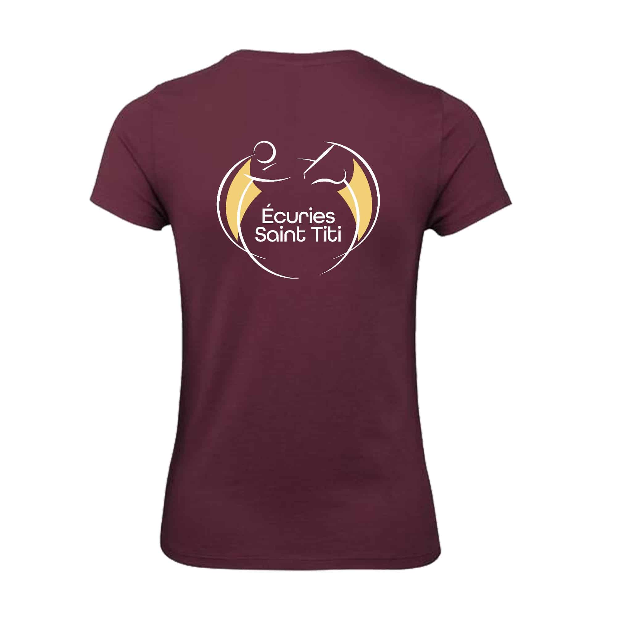 T-SHIRT (femme) - Écuries Saint Titi - Bordeaux - BC04T – Image 3