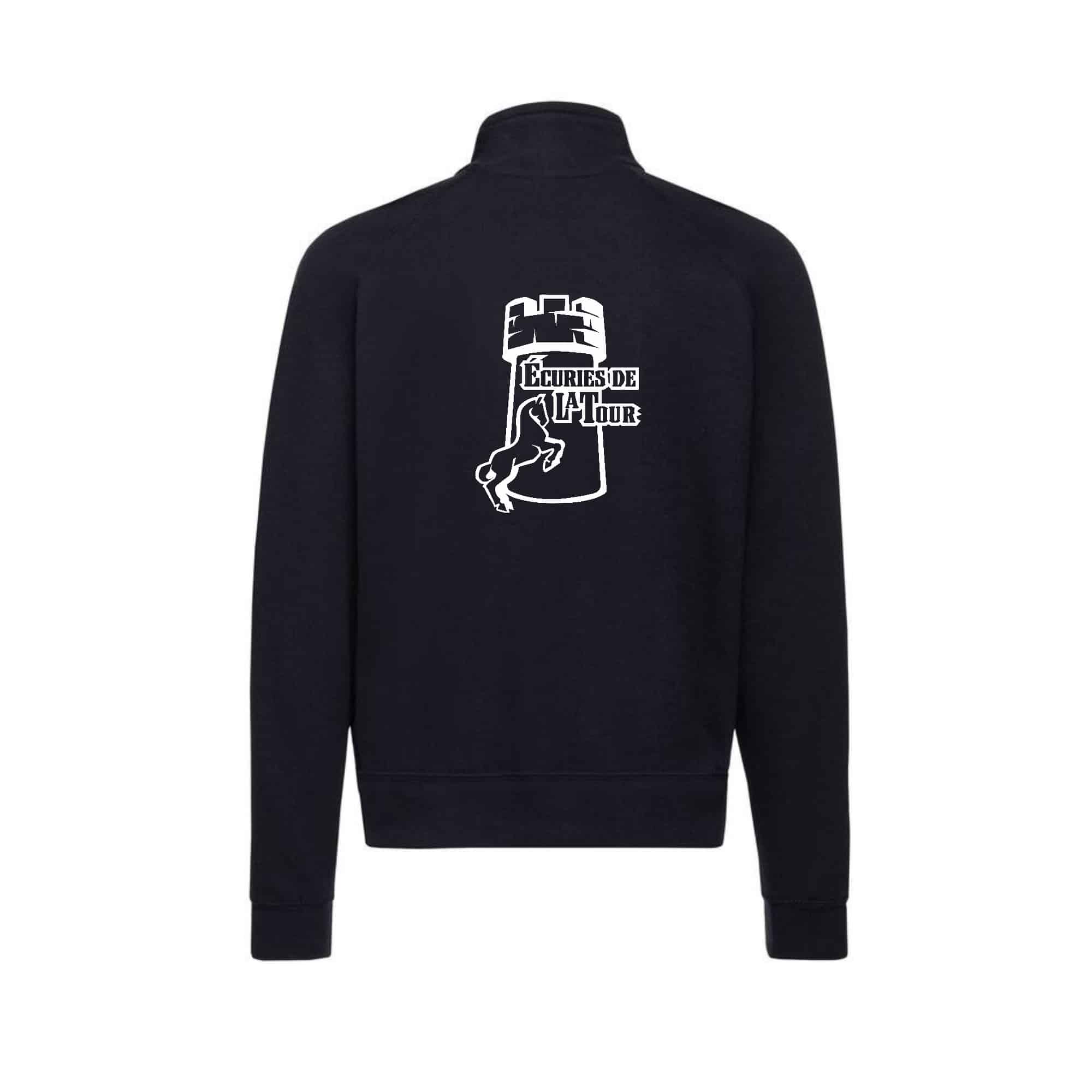 SWEAT ZIPPE SANS CAPUCHE (homme) - Ecuries de la Tour - Navy - SC365 – Image 2