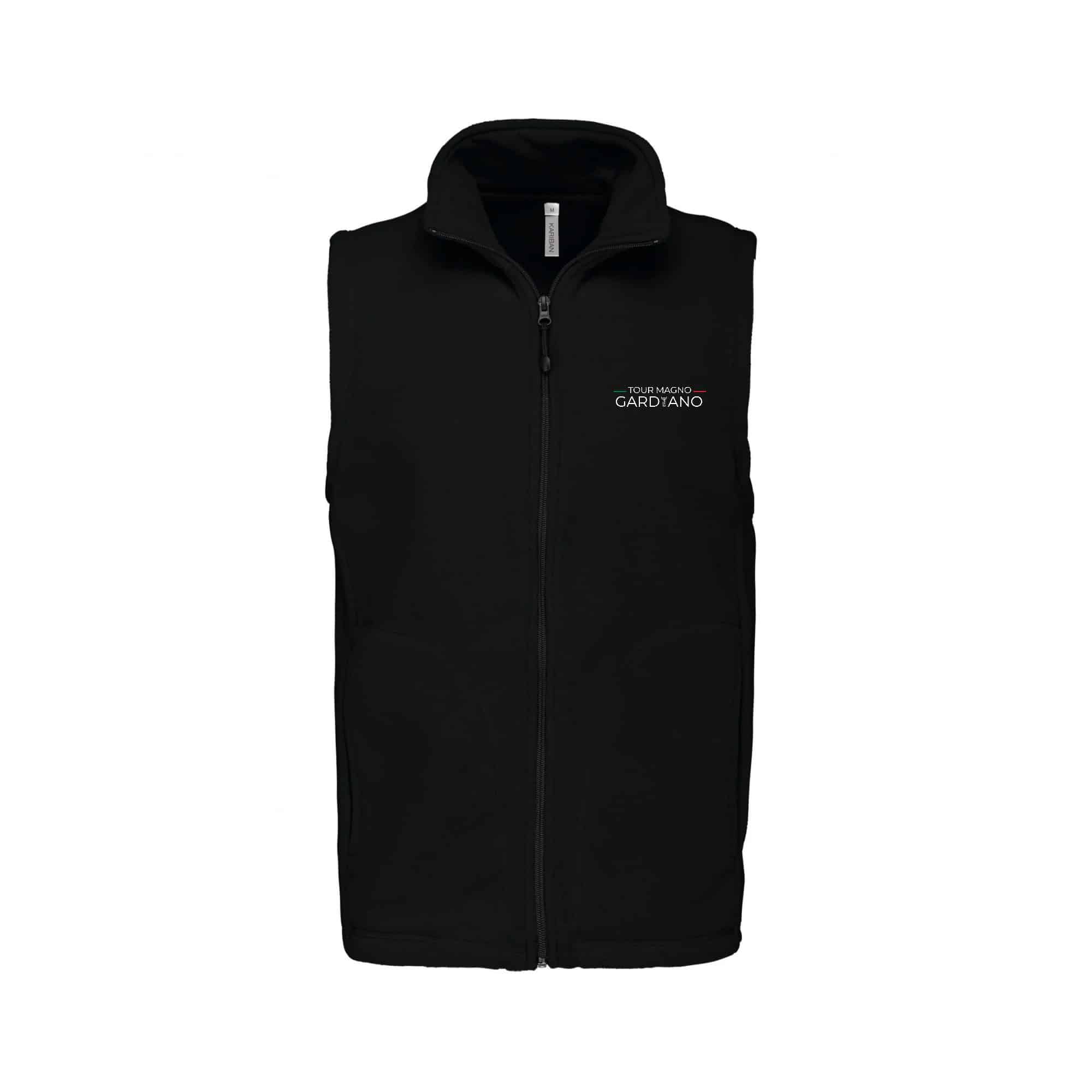 Veste micropolaire zippée sans manches (Homme) – Tour Magno Gardiano - Noir – K913